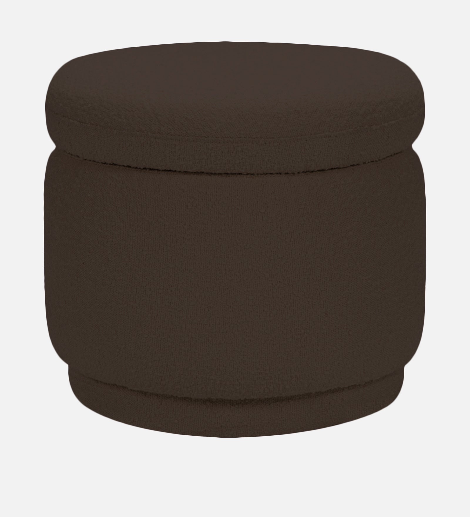 Noki Boucle Fabric Ottoman In Bringo Brown Colour With Storage - Febonic Living