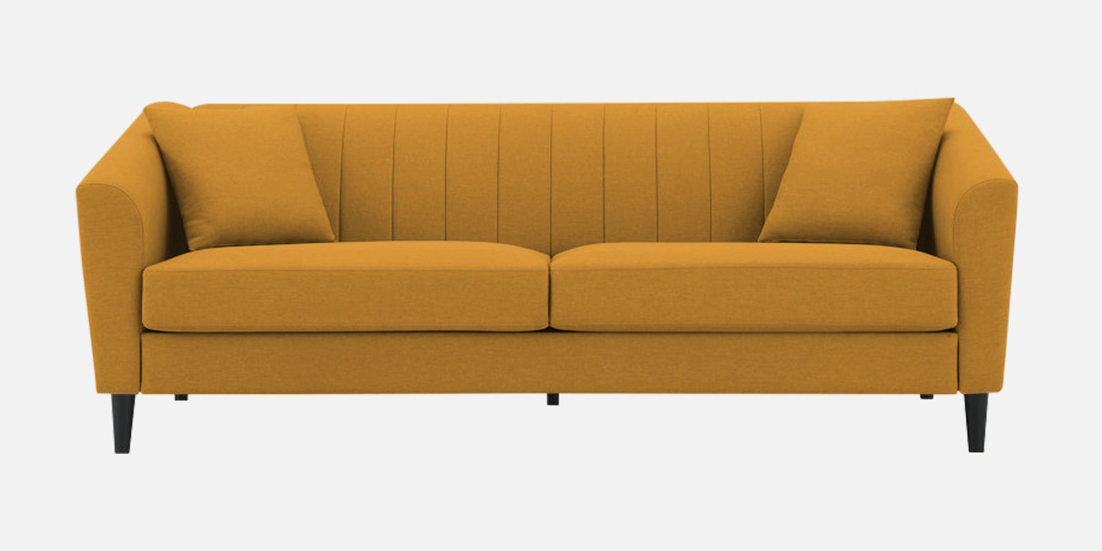 Polon Fabric 3 Seater Sofa In Corn Yellow Colour - Febonic Living