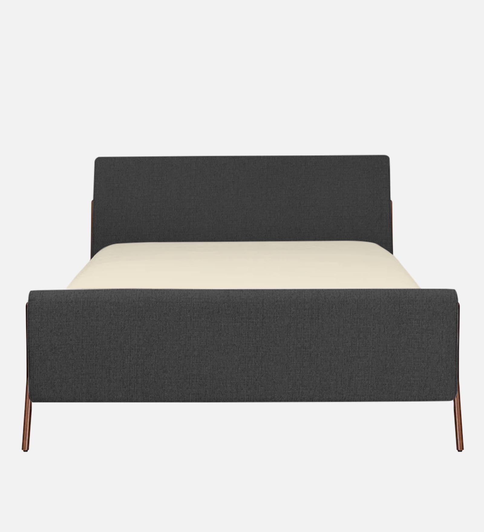 Catla Fabric Queen Size Bed In Charcoal Grey Colour - Febonic Living