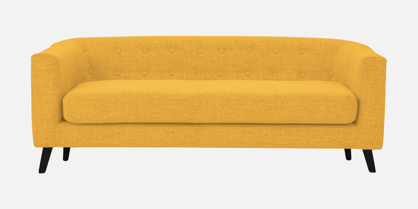 Casper Fabric 3 Seater Sofa In Bold Yellow Colour - Febonic Living