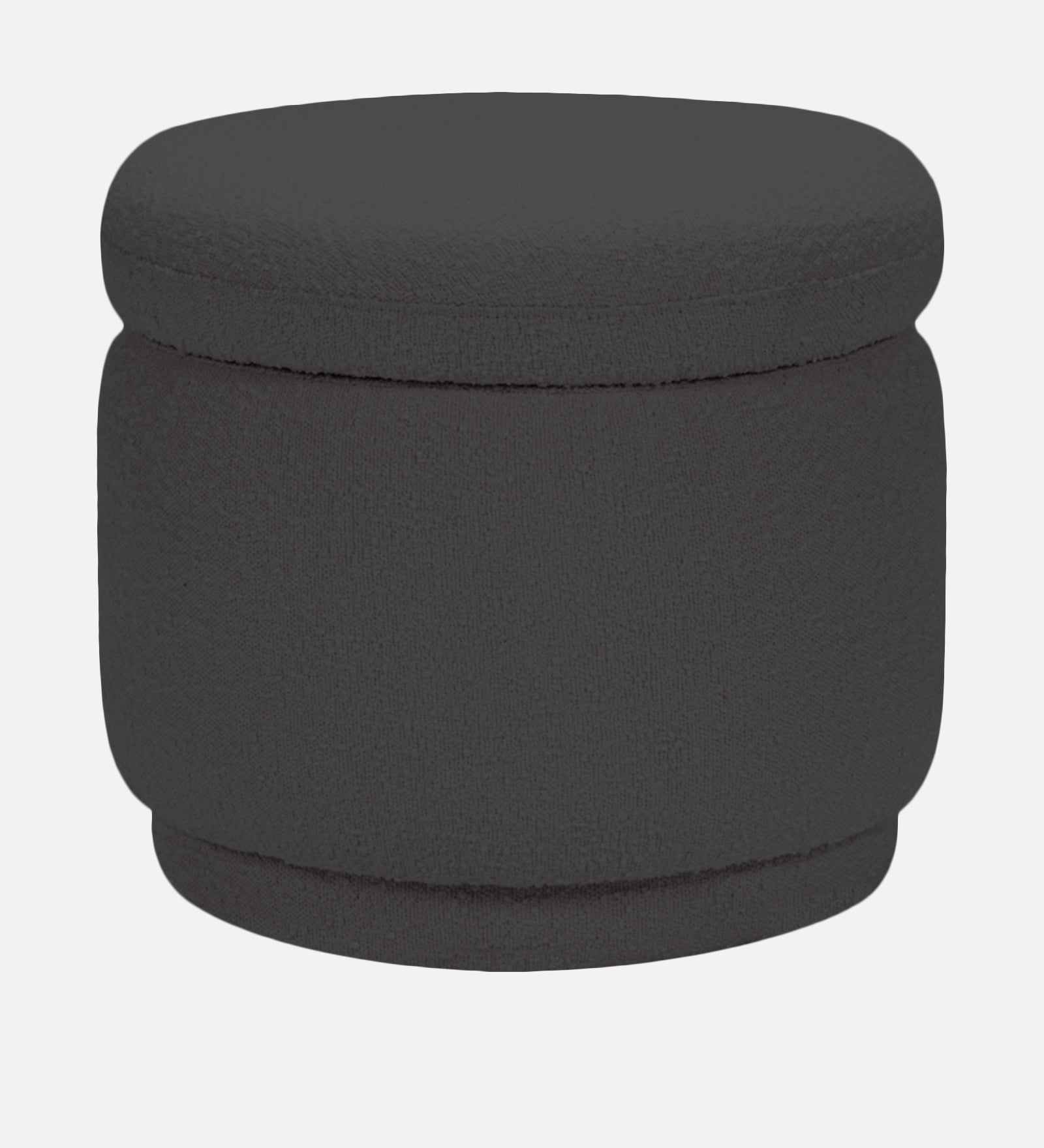 Noki Boucle Fabric Ottoman In Avio Grey Colour With Storage - Febonic Living