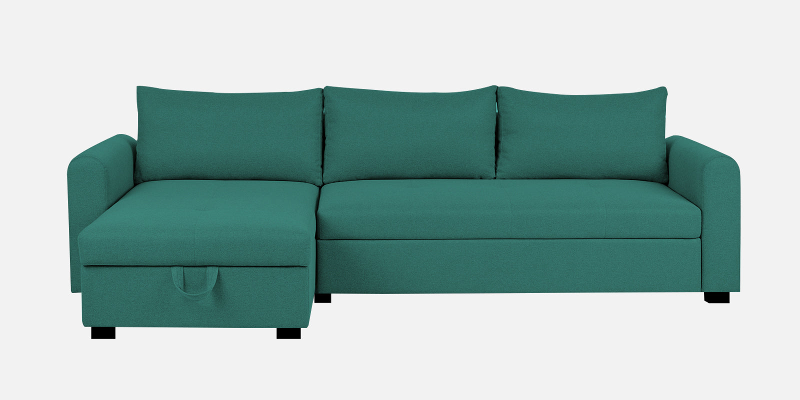 Sigma Fabric RHS Sectional Sofa (3+Lounger) In Sea Green Colour - Febonic Living