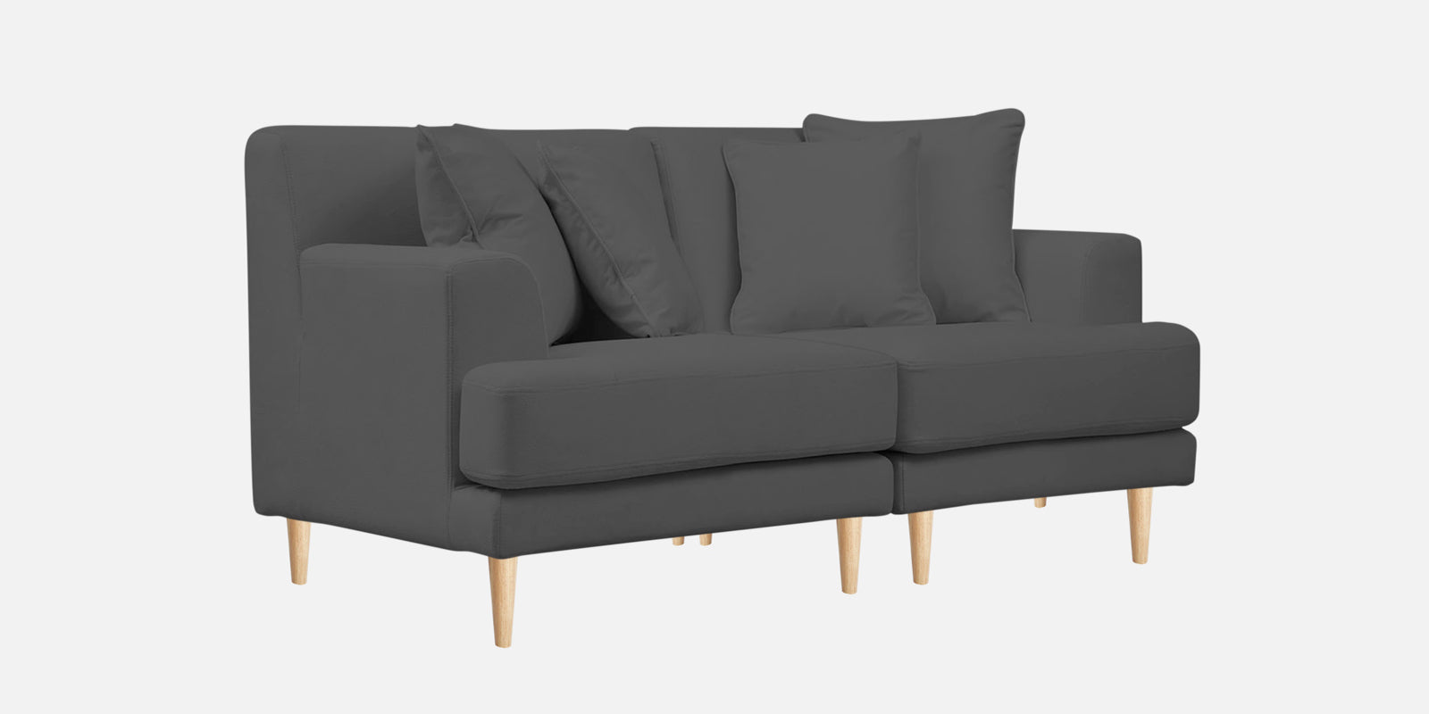 Woody Fabric 2 Seater Sofa In Pure Grey Colour - Febonic Living