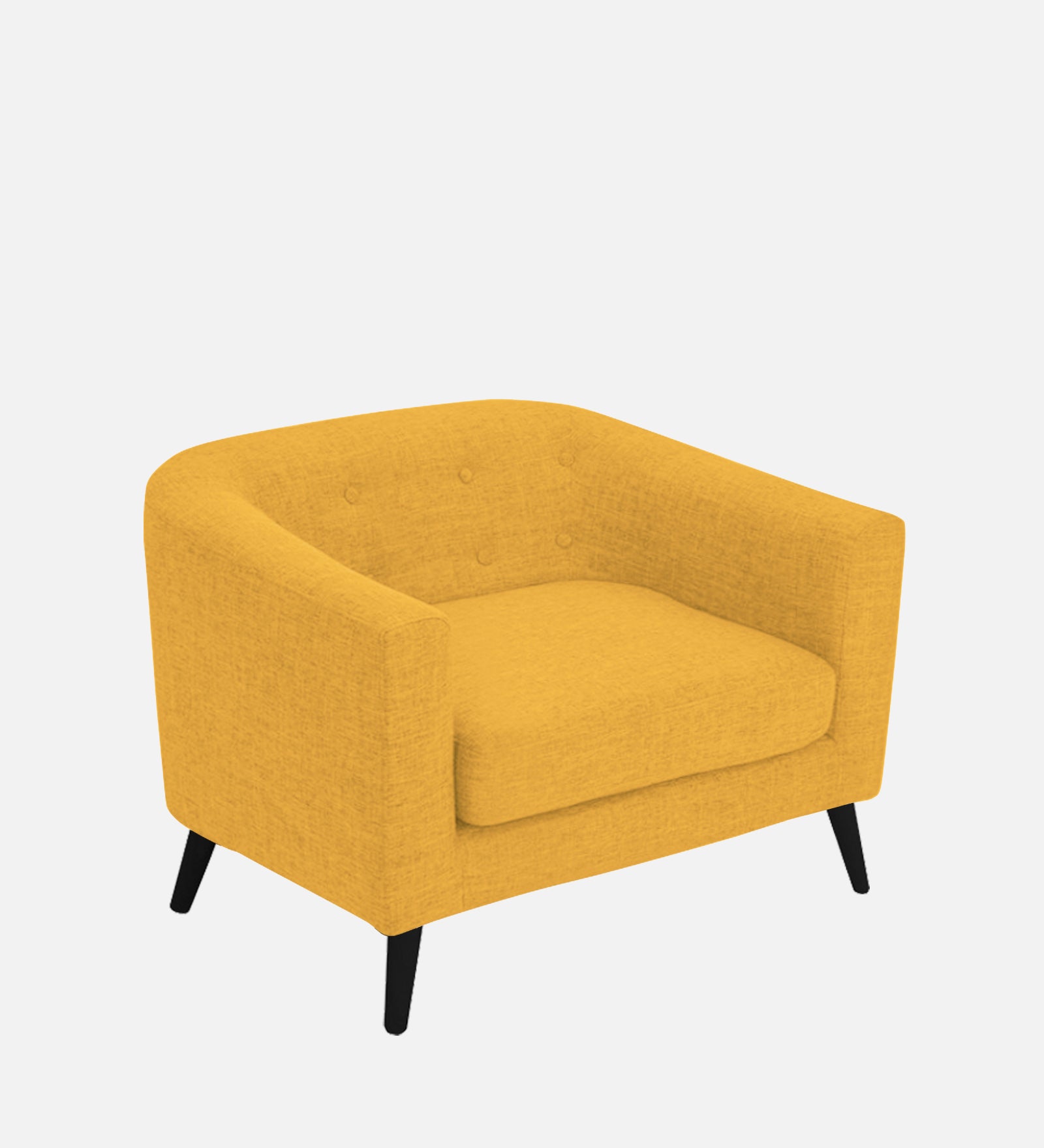 Casper Fabric 1 Seater Sofa In Bold Yellow Colour - Febonic Living