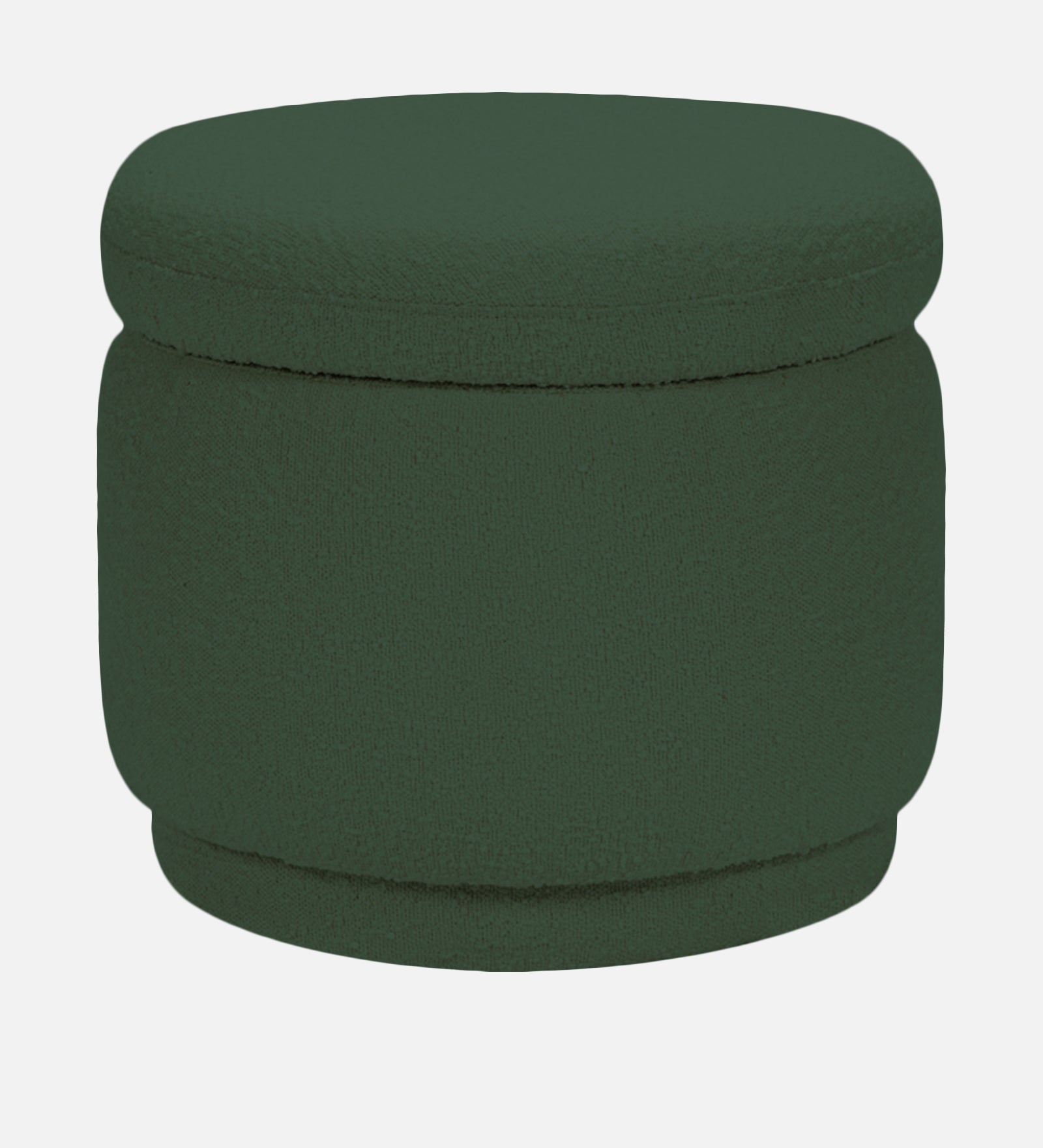 Noki Boucle Fabric Ottoman In Bottle Green Colour With Storage - Febonic Living