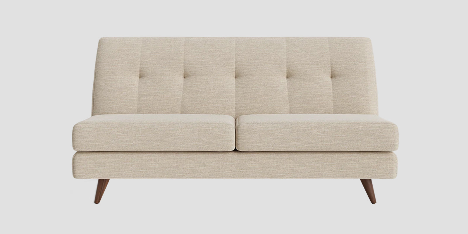 Jasmin Fabric 2 Seater Armless Sofa In Ivory Cream Colour - Febonic Living