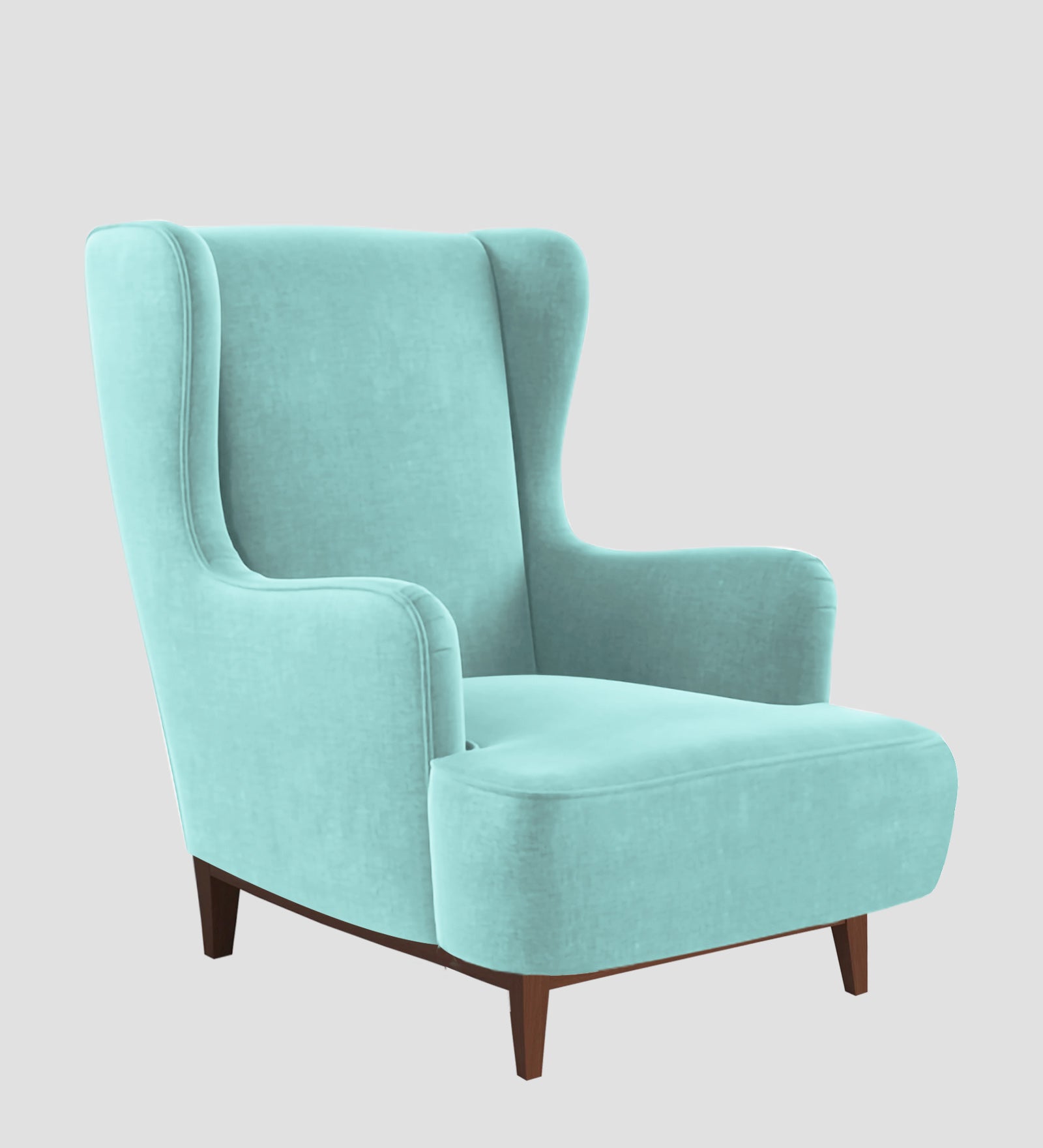 Suri Velvet Wing Chair In Barmunda Aqua Colour - Febonic Living