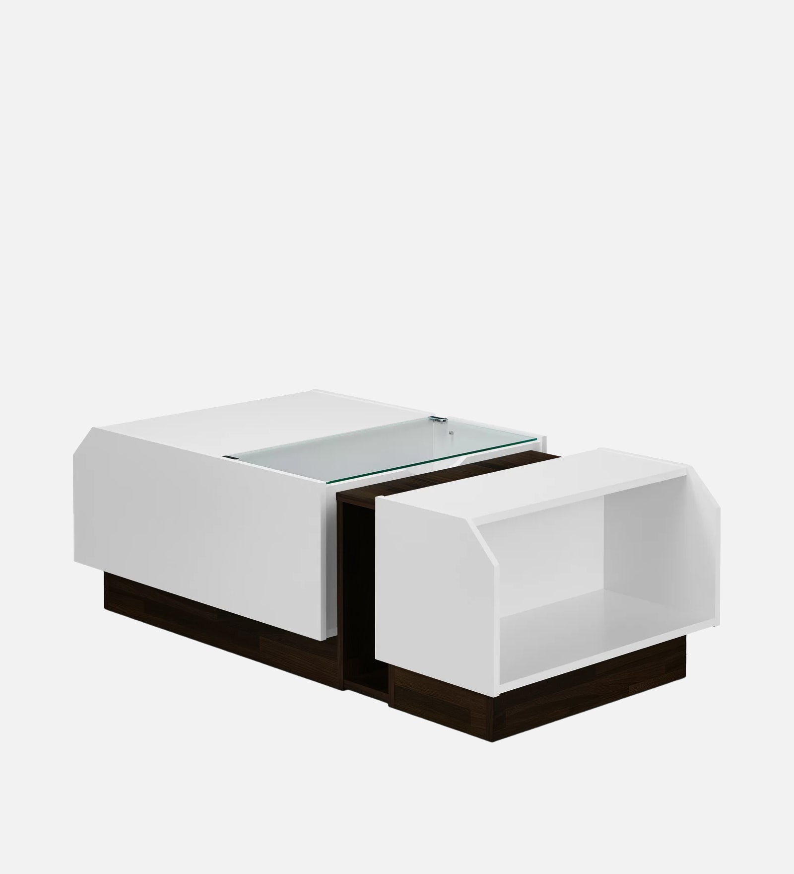 Pengu Coffee Table In Dark Wallnut & Frosty White Finish - Febonic Living