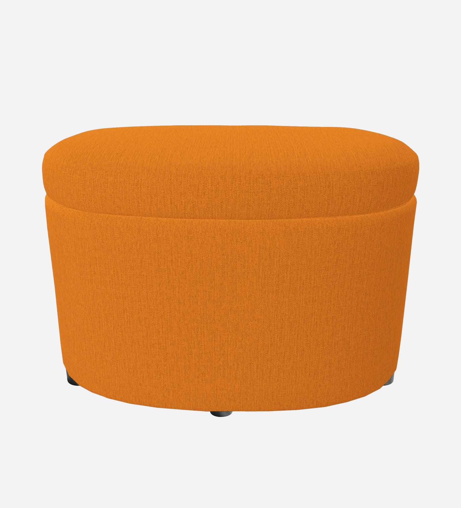 Ruggy Fabric Ottoman In Vivid Orange Colour With Storage - Febonic Living