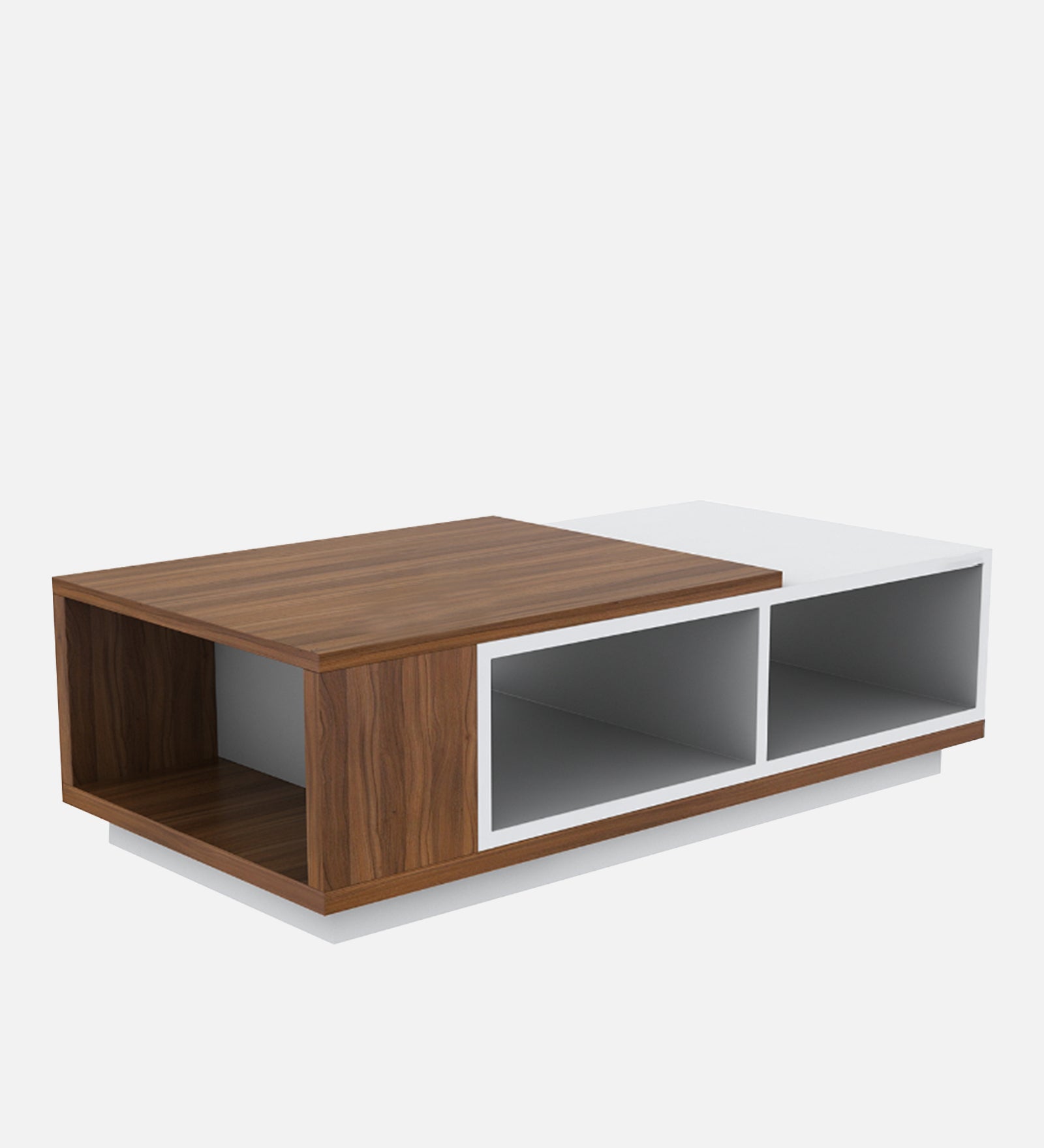 Bumi Coffee Table In Oral Walnut & Frosty White Finish - Febonic Living