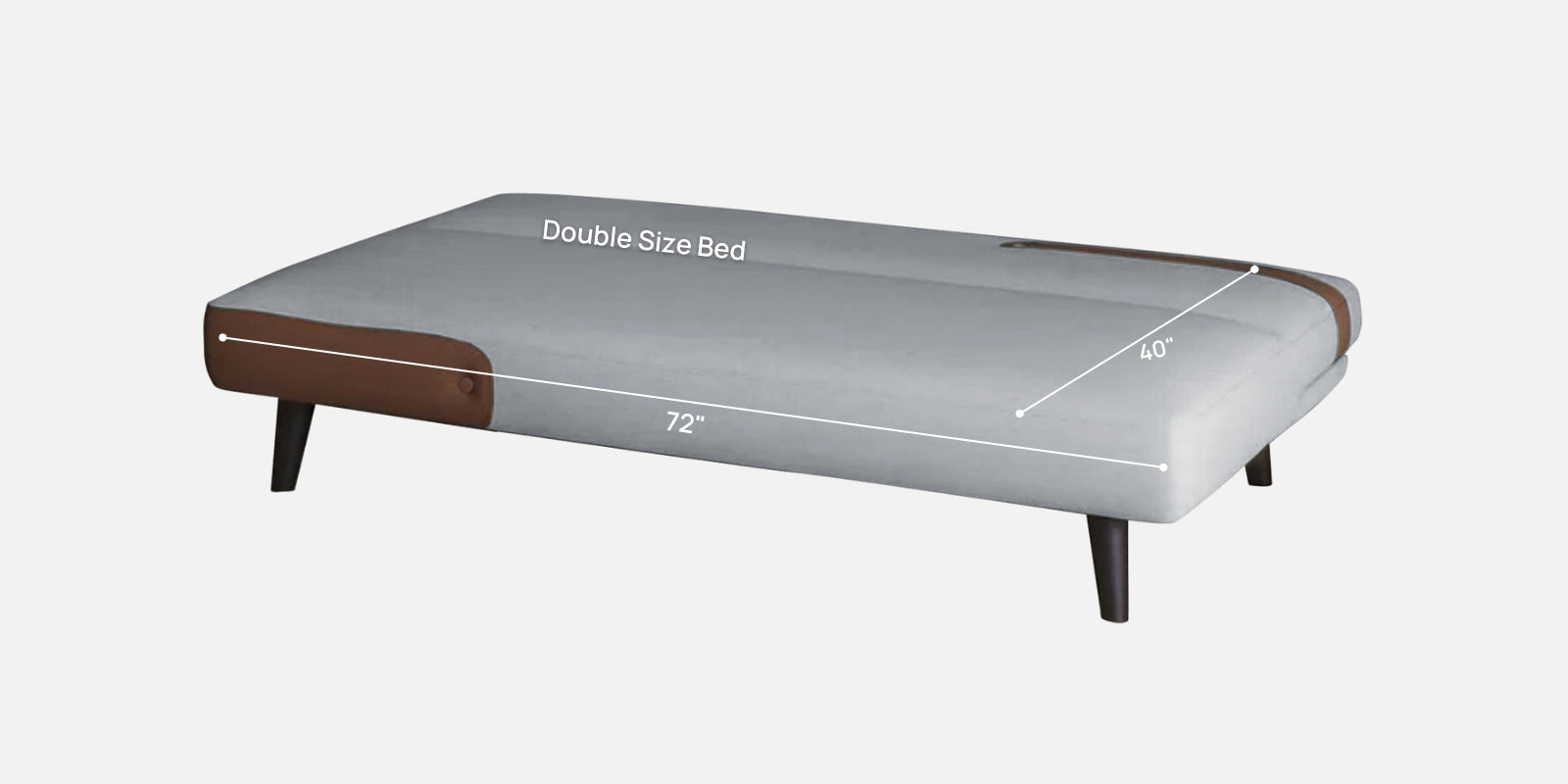 Vedan Fabric 3 Seater Convertible Sofa Cum Bed In Coin Grey Colour - Febonic Living