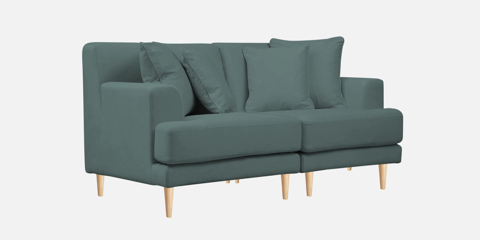 Woody Fabric 2 Seater Sofa In Pista Green Colour - Febonic Living