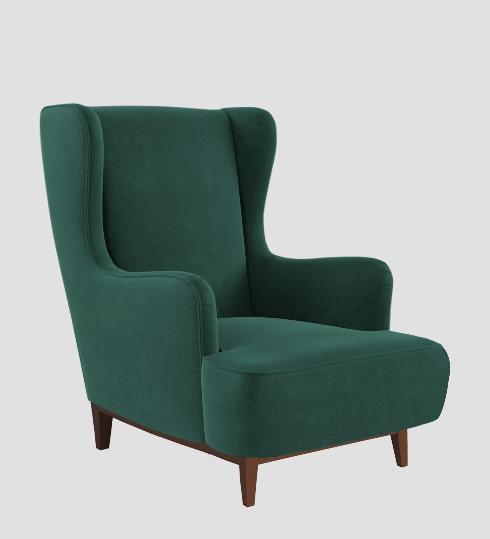 Suri Velvet Wing Chair In Amazon Green Colour - Febonic Living