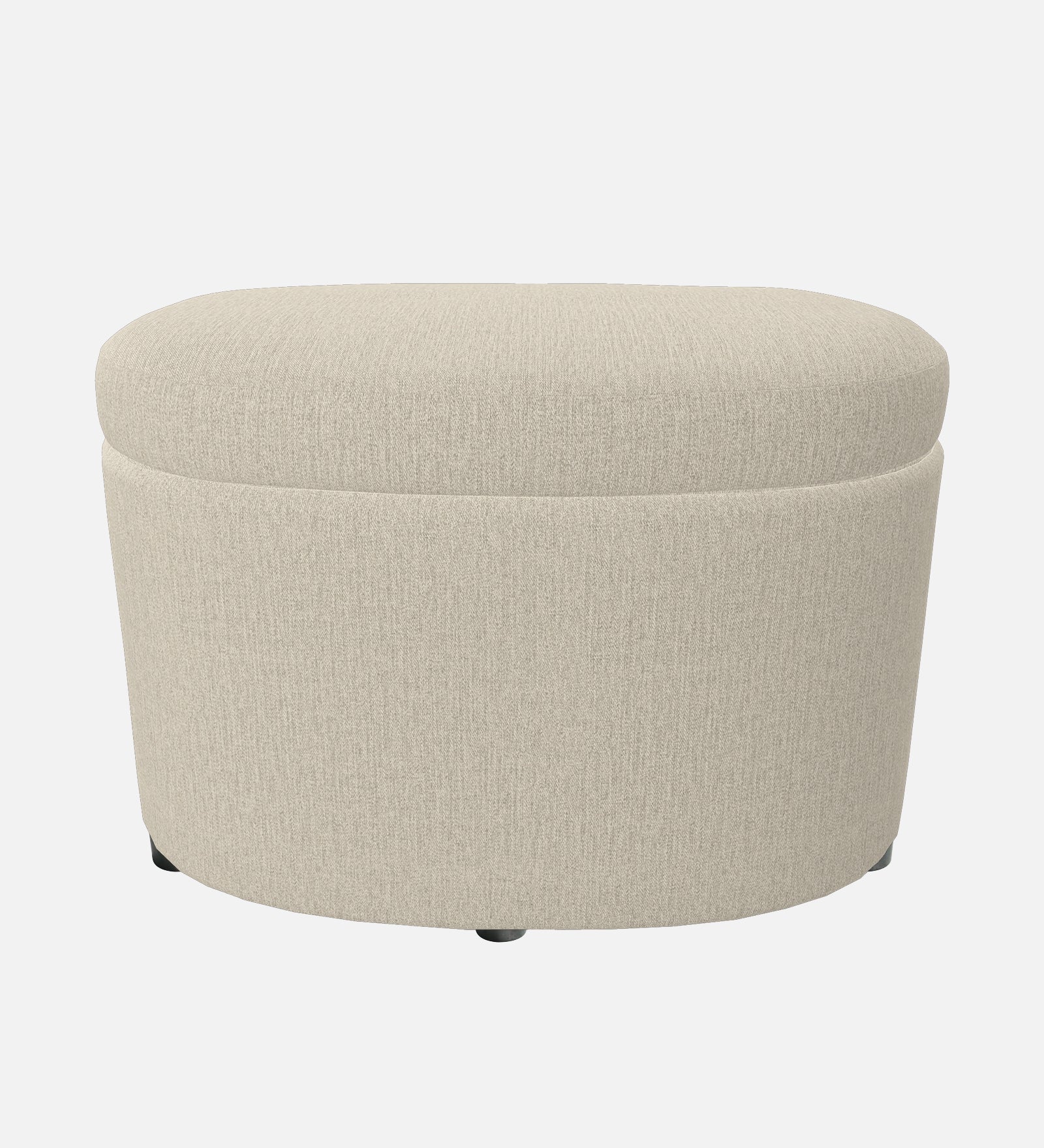Ruggy Fabric Storage Ottoman in Ivory Cream Colour - Febonic Living