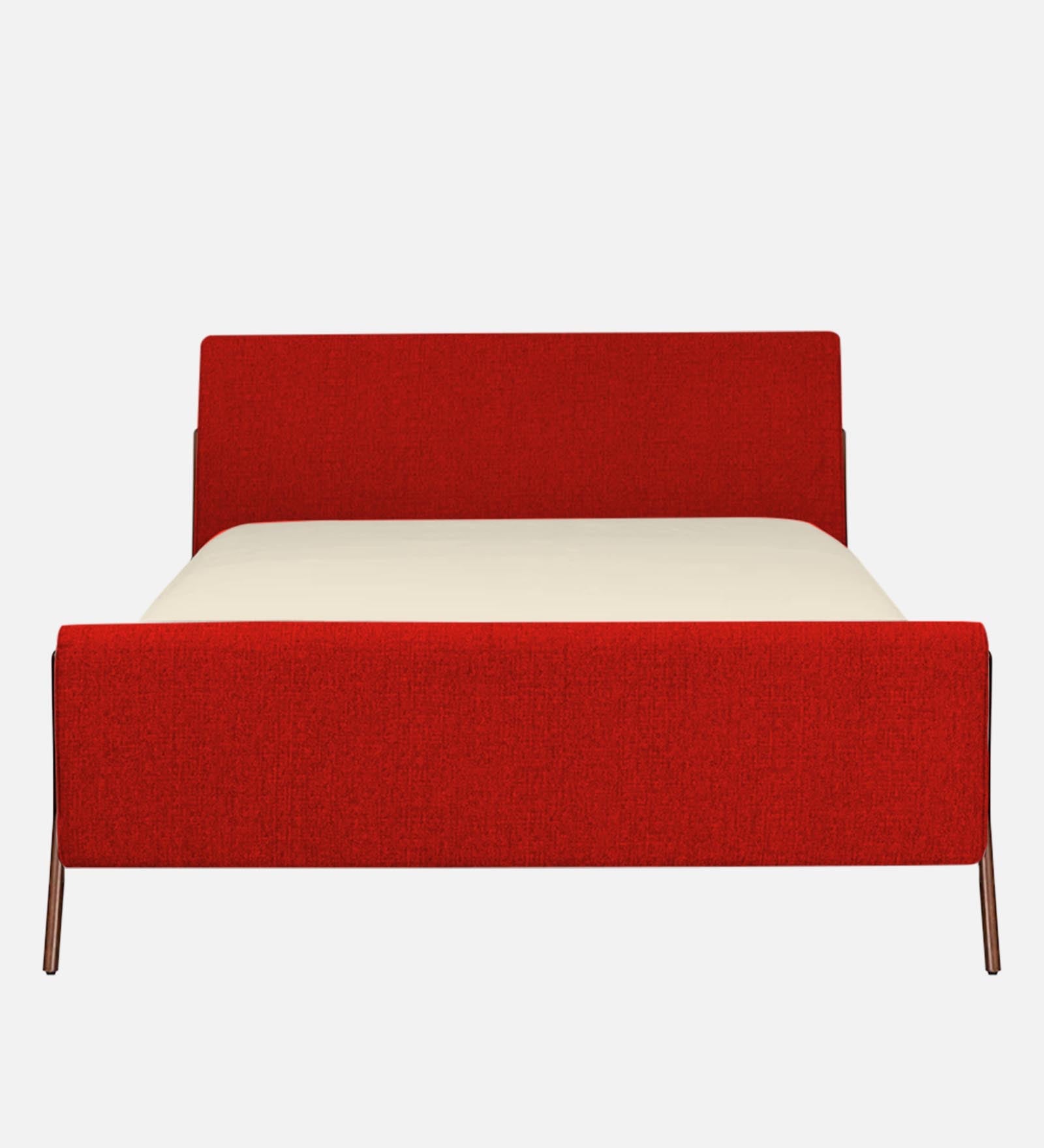 Catla Fabric Queen Size Bed In Ruby Red Colour - Febonic Living