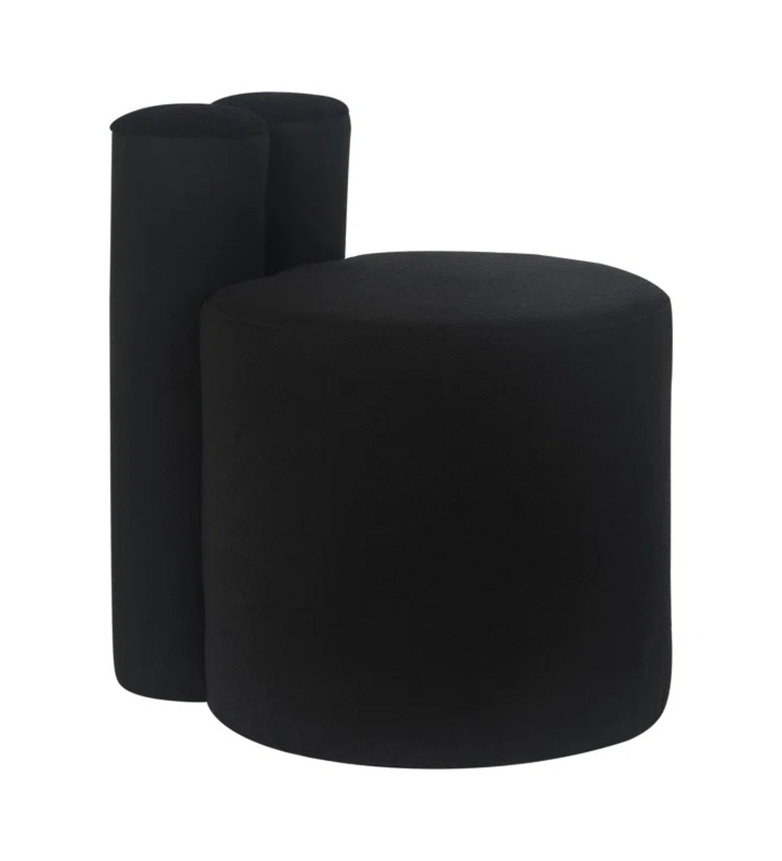 Rossy Boucle Fabric Pouffe In Smokey Grey Colour - Febonic Living