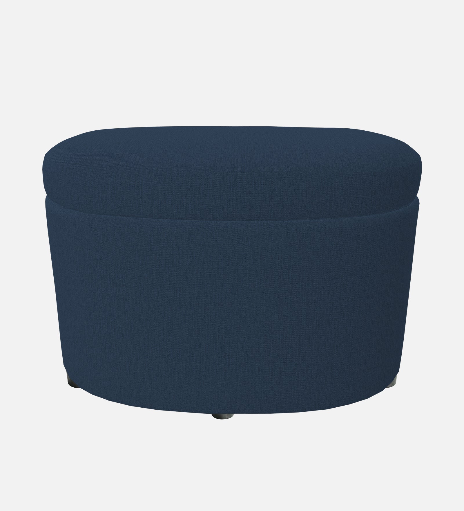 Ruggy Fabric Storage Ottoman in Denim Blue Colour - Febonic Living