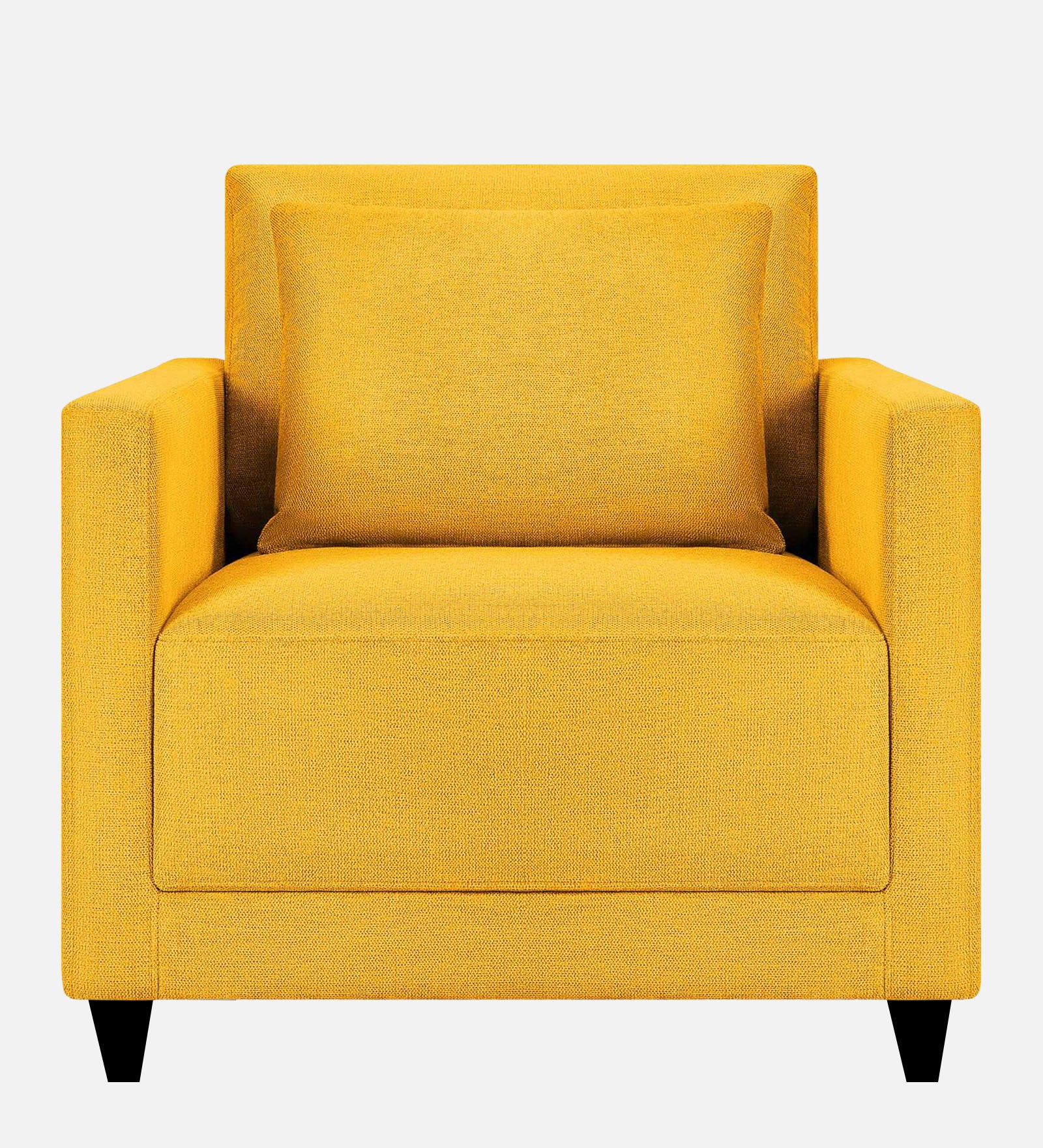 Kera Fabric 1 Seater Sofa In Bold Yellow Colour - Febonic Living