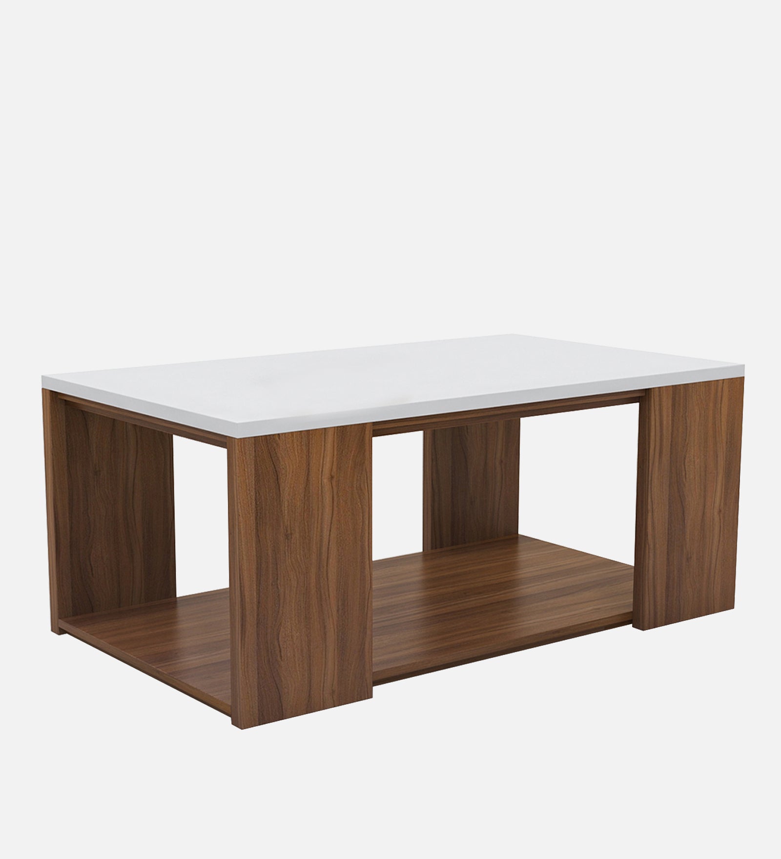 Misi Coffee Table In Oral Walnut & Frosty White Finish - Febonic Living