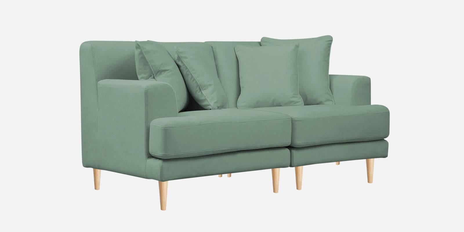 Woody Fabric 2 Seater Sofa In Mist Blue Colour - Febonic Living