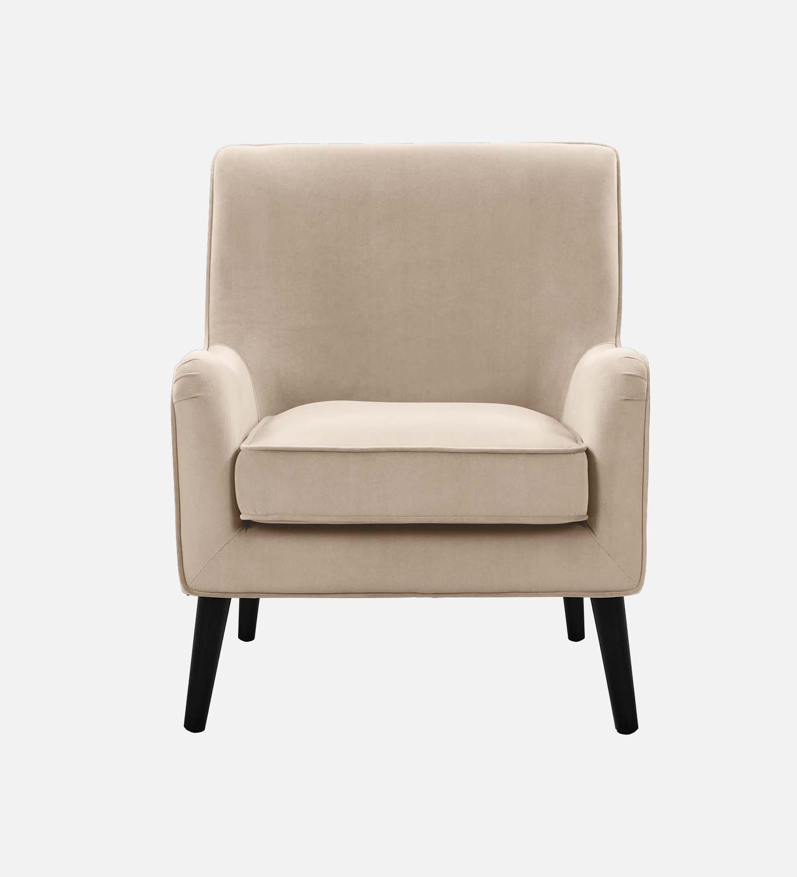 Ame Velvet Upholstered Arm Chair In camel beige Colour - Febonic Living
