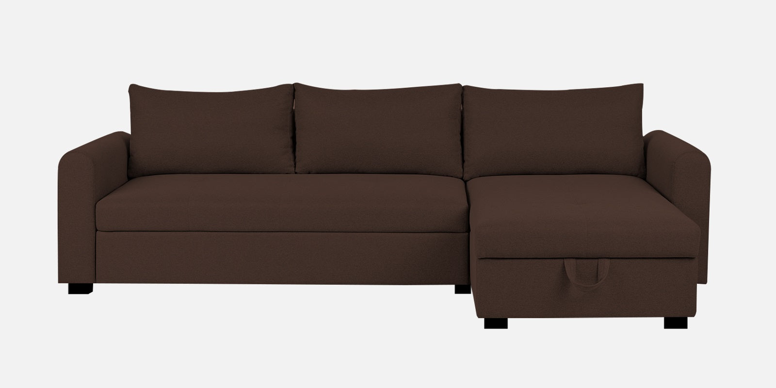 Sigma Fabric LHS Sectional Sofa (3+Lounger) In Coffee Brown Colour - Febonic Living