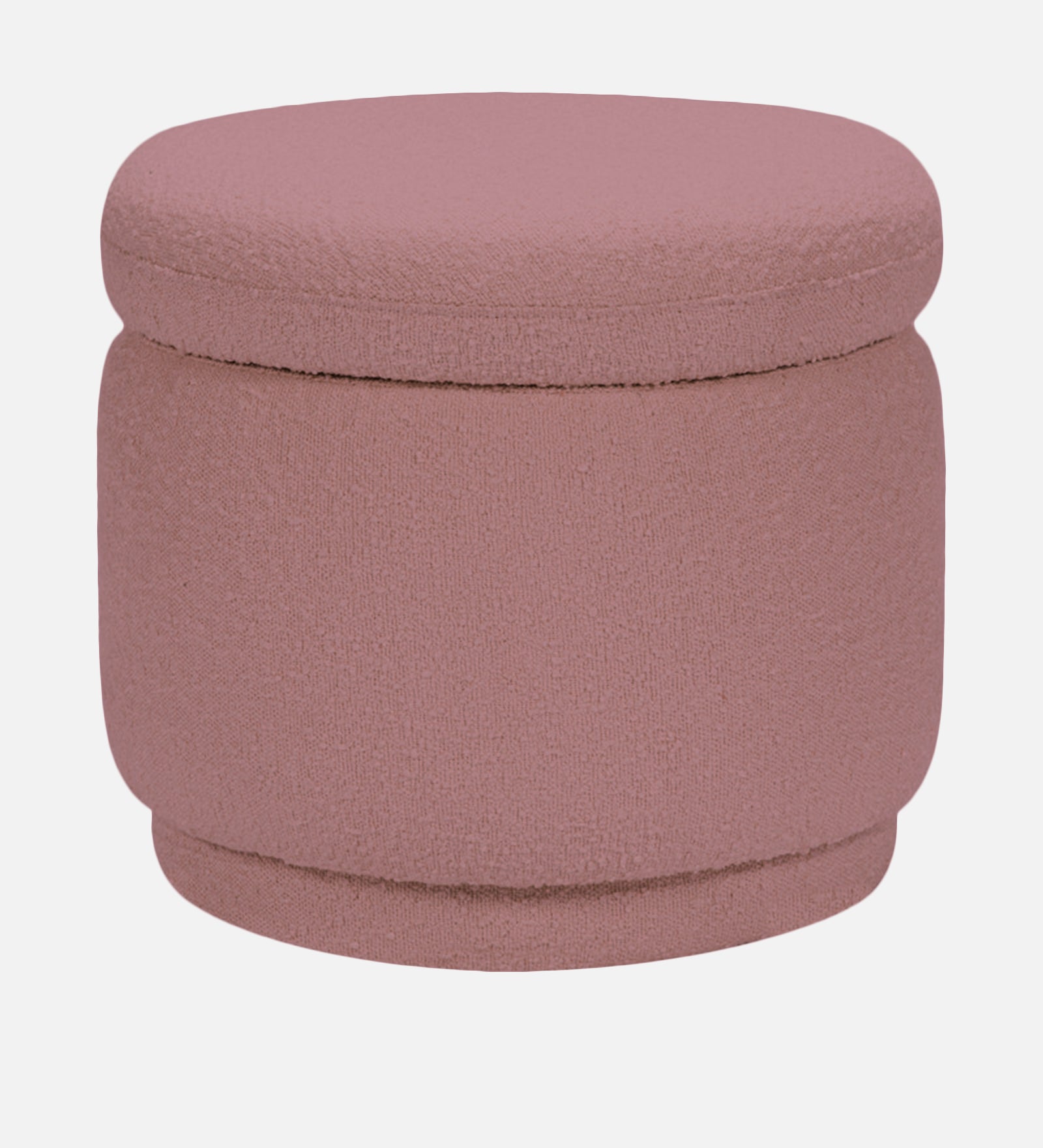 Noki Boucle Fabric Ottoman In Basi Pinc Colour With Storage - Febonic Living