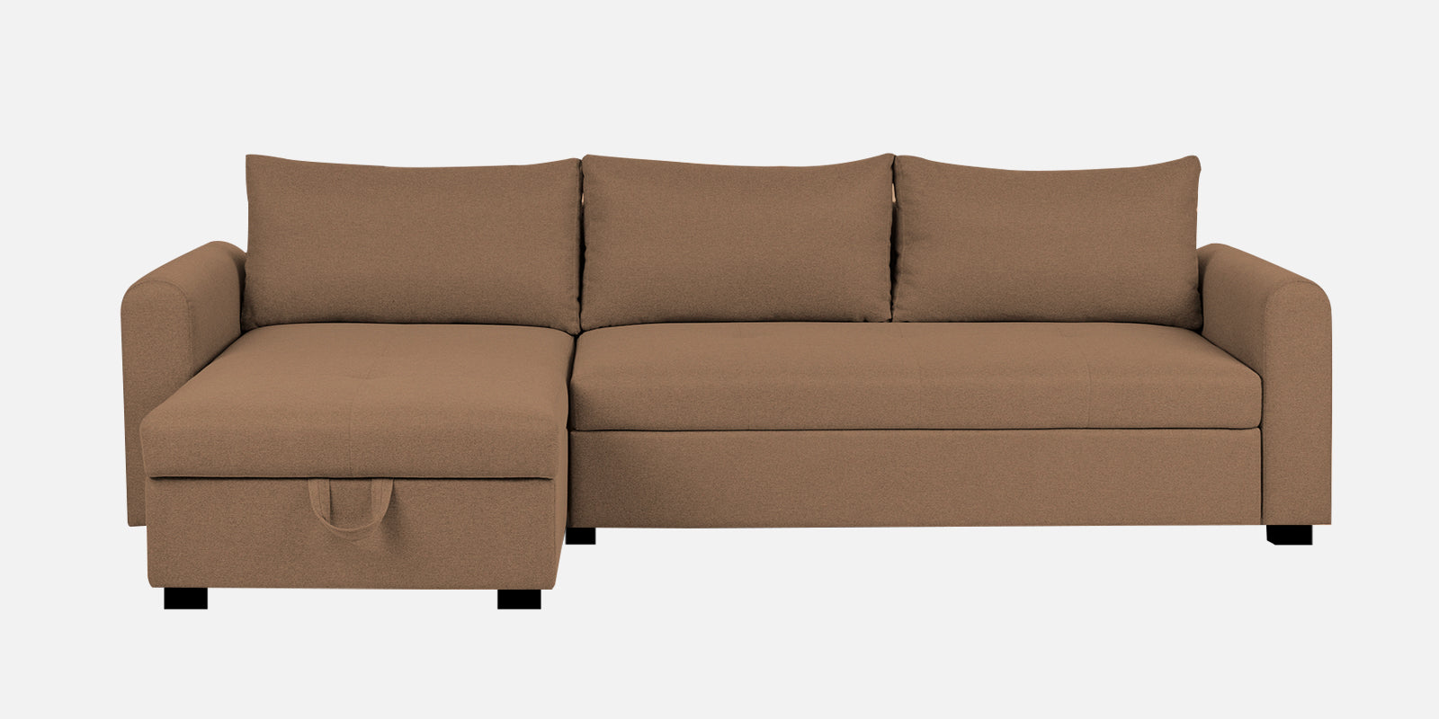 Sigma Fabric RHS Sectional Sofa (3+Lounger) In Cosmic Beige Colour - Febonic Living