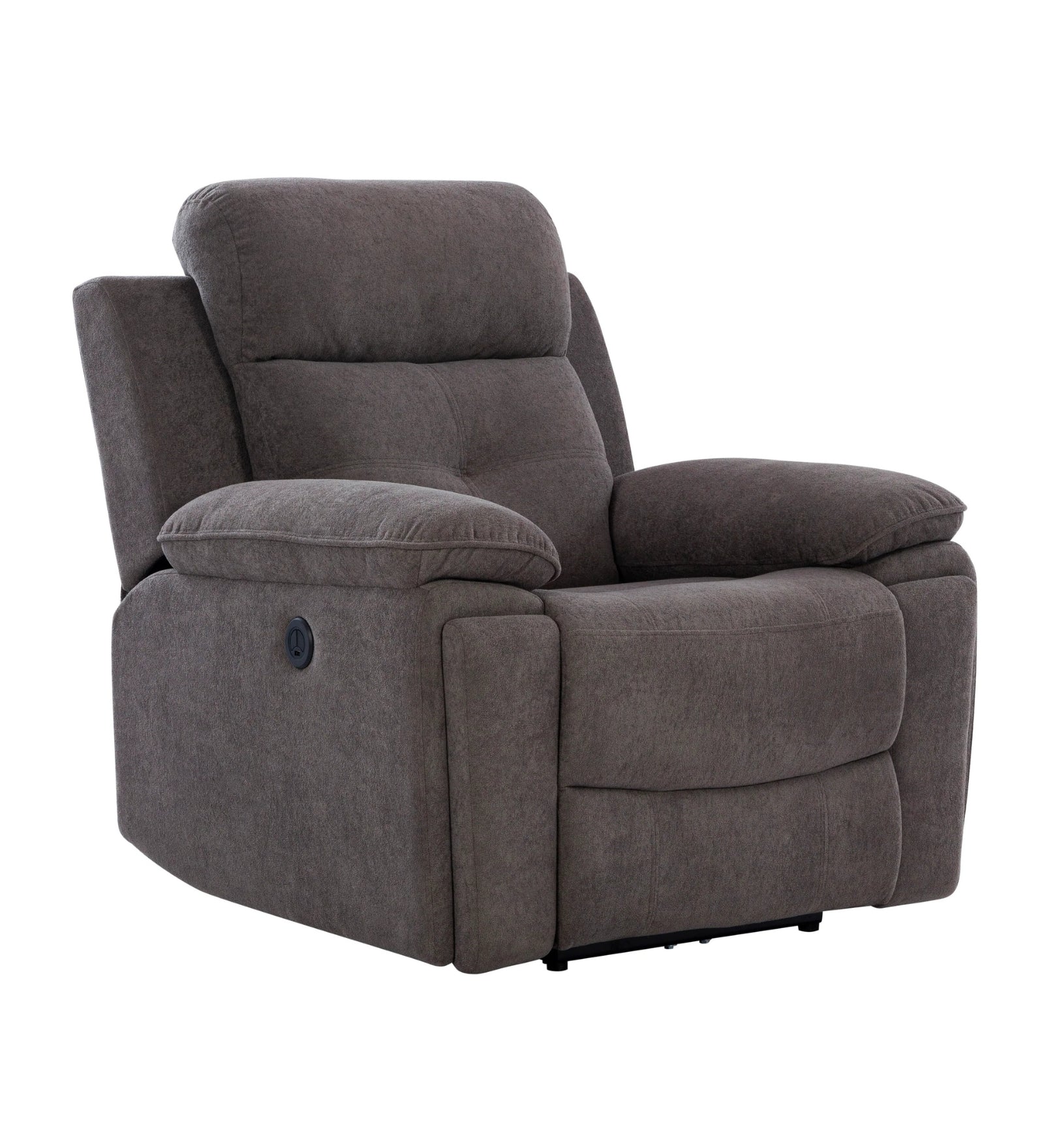 Waki Boucle 1 Seater Motorized Recliner in Concrete Grey Colour - Febonic Living