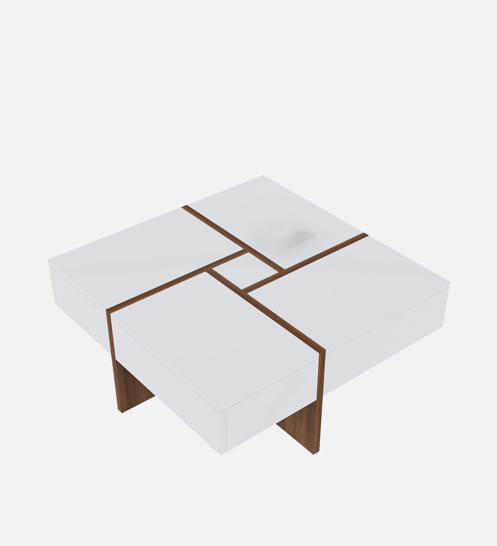 Sonic Coffee Table In Oral Walnut & Frosty White Finish - Febonic Living