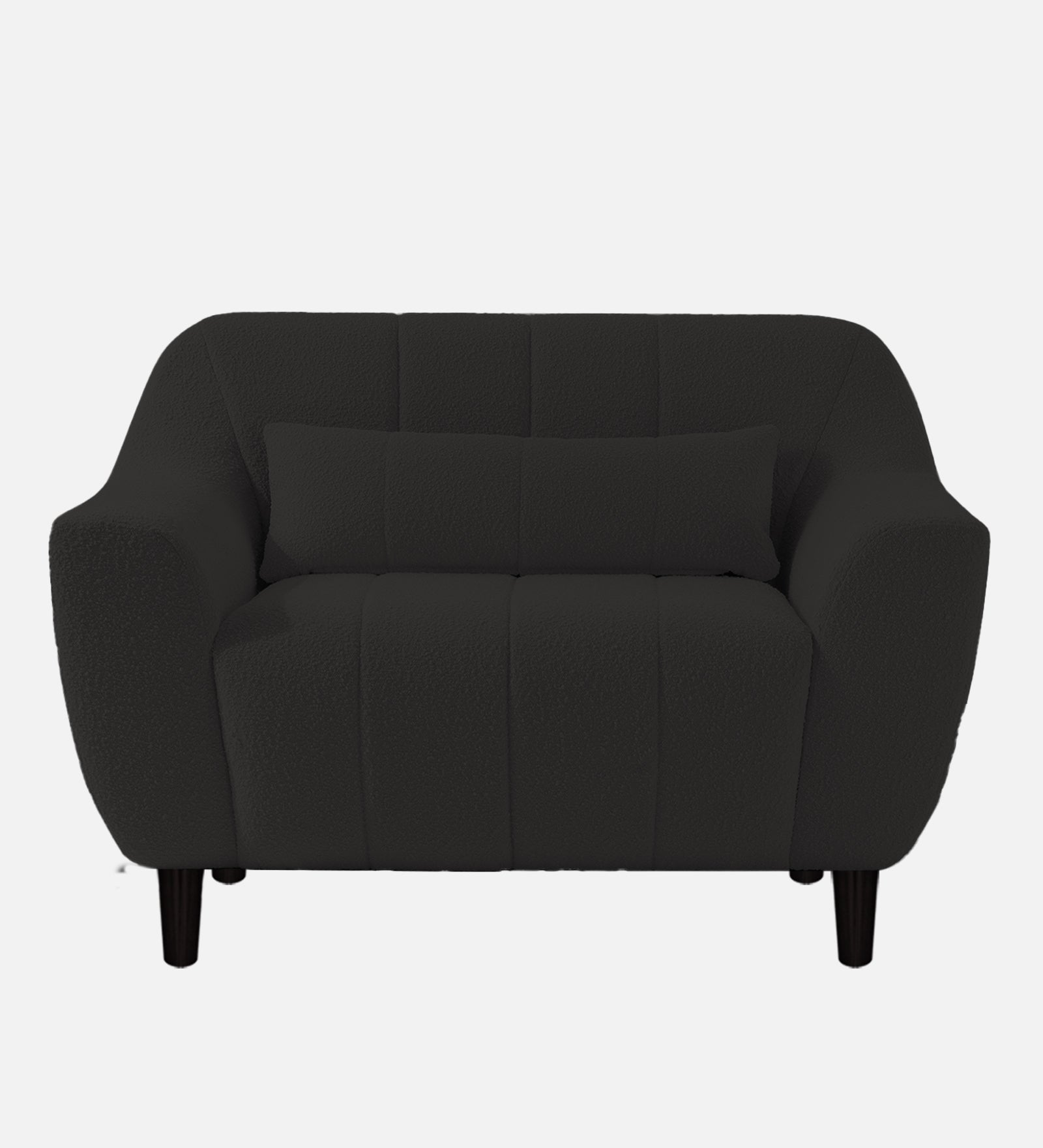 Nesco Boucle Fabric 1 Seater Sofa In Cloud Grey Colour - Febonic Living
