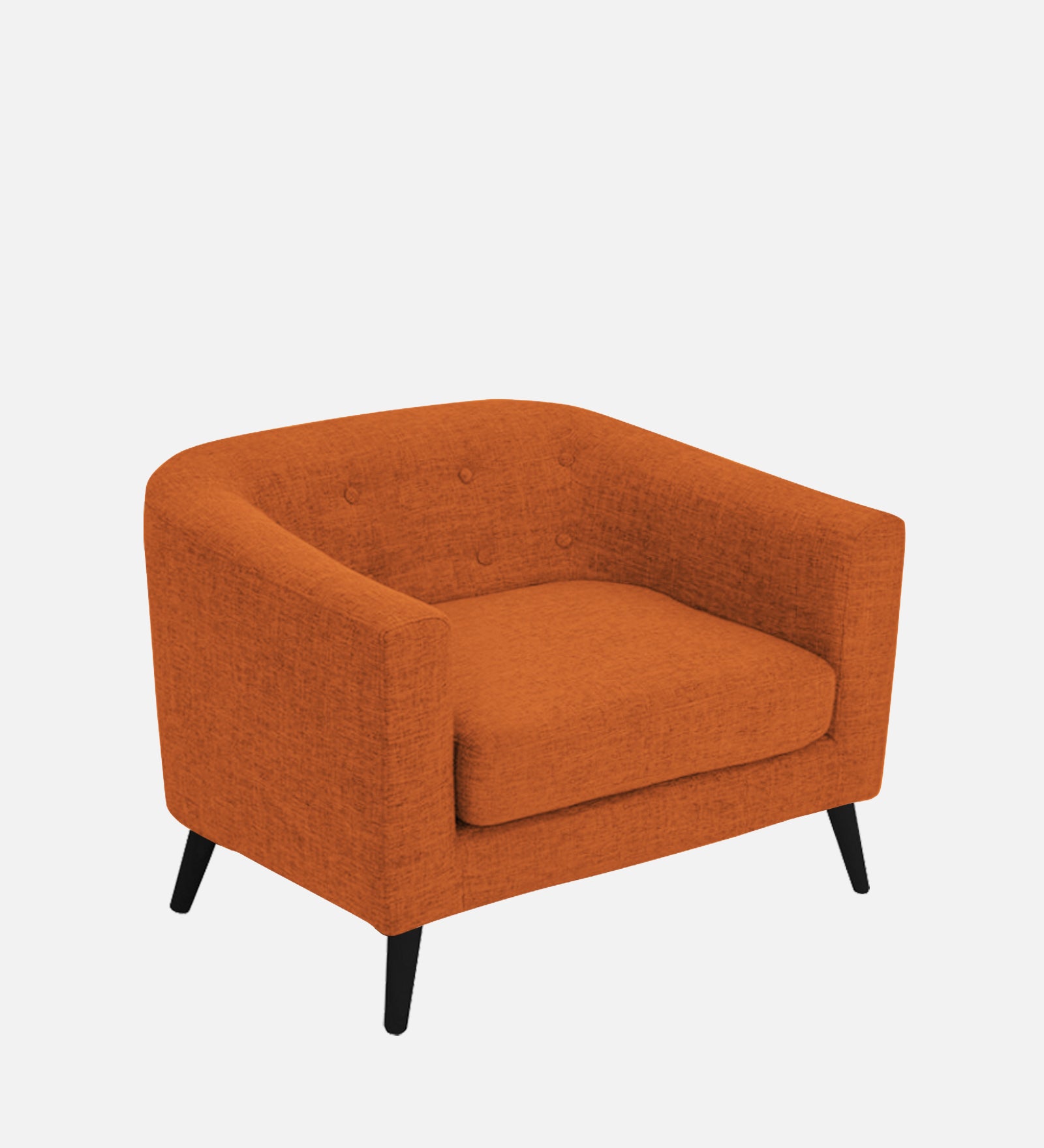 Casper Fabric 1 Seater Sofa In Vivid Orange Colour - Febonic Living