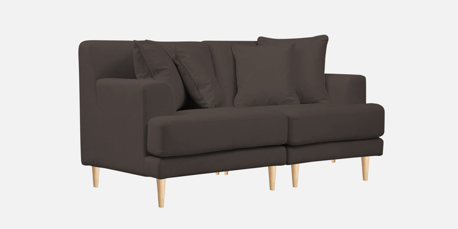 Woody Fabric 2 Seater Sofa In Lito Brown Colour - Febonic Living