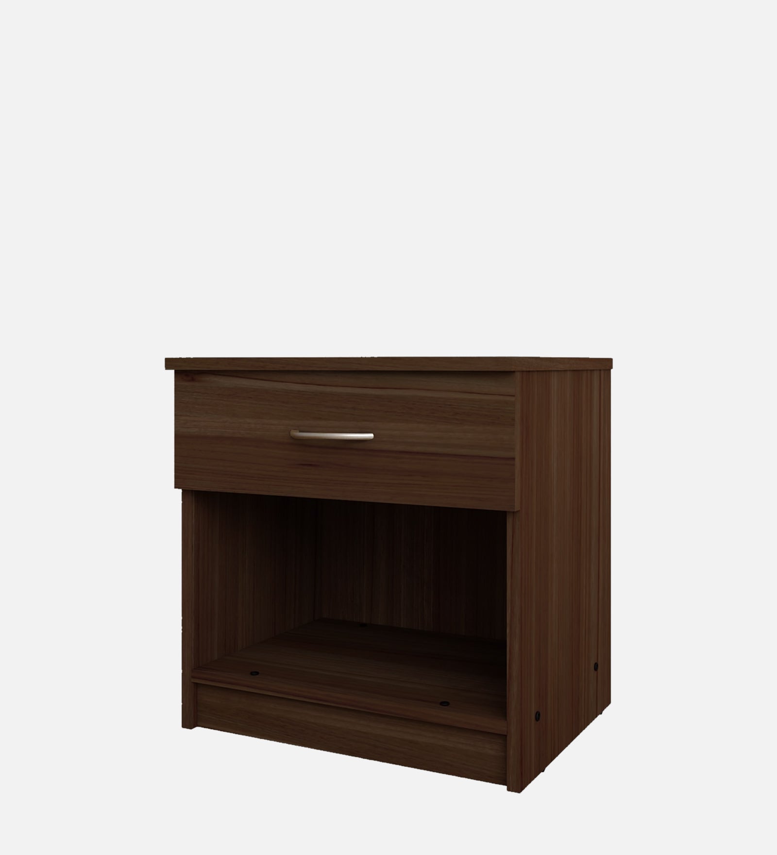 Zeebo Bedside Table With Drawer in Dark Walnut Finish - Febonic Living