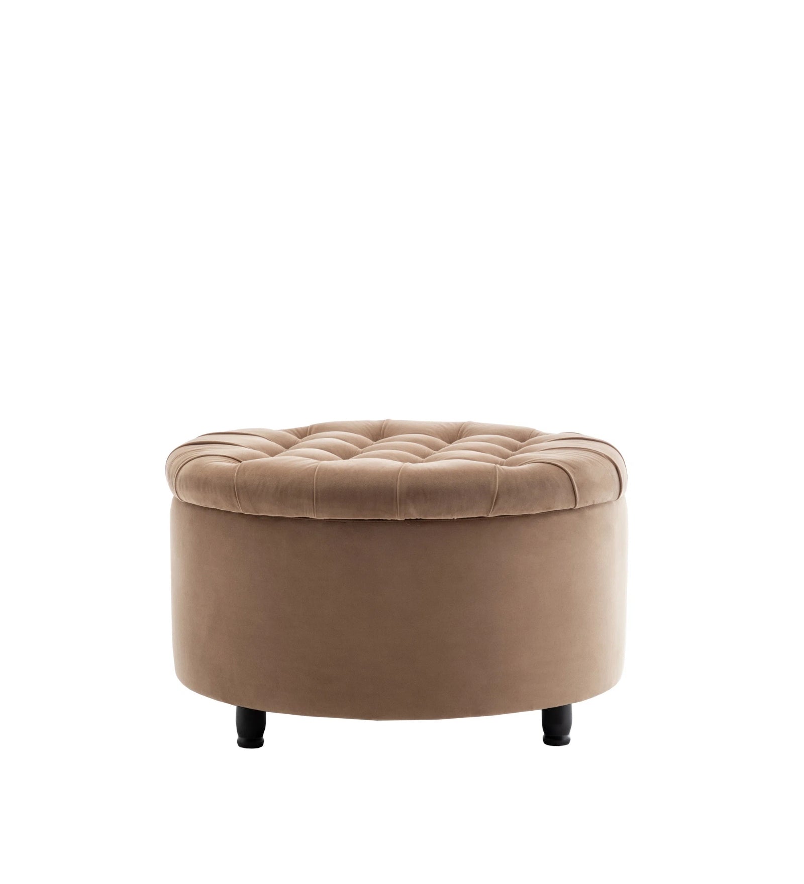 Kelly Fabric Ottoman In Cosmic Beige Colour With Storage - Febonic Living