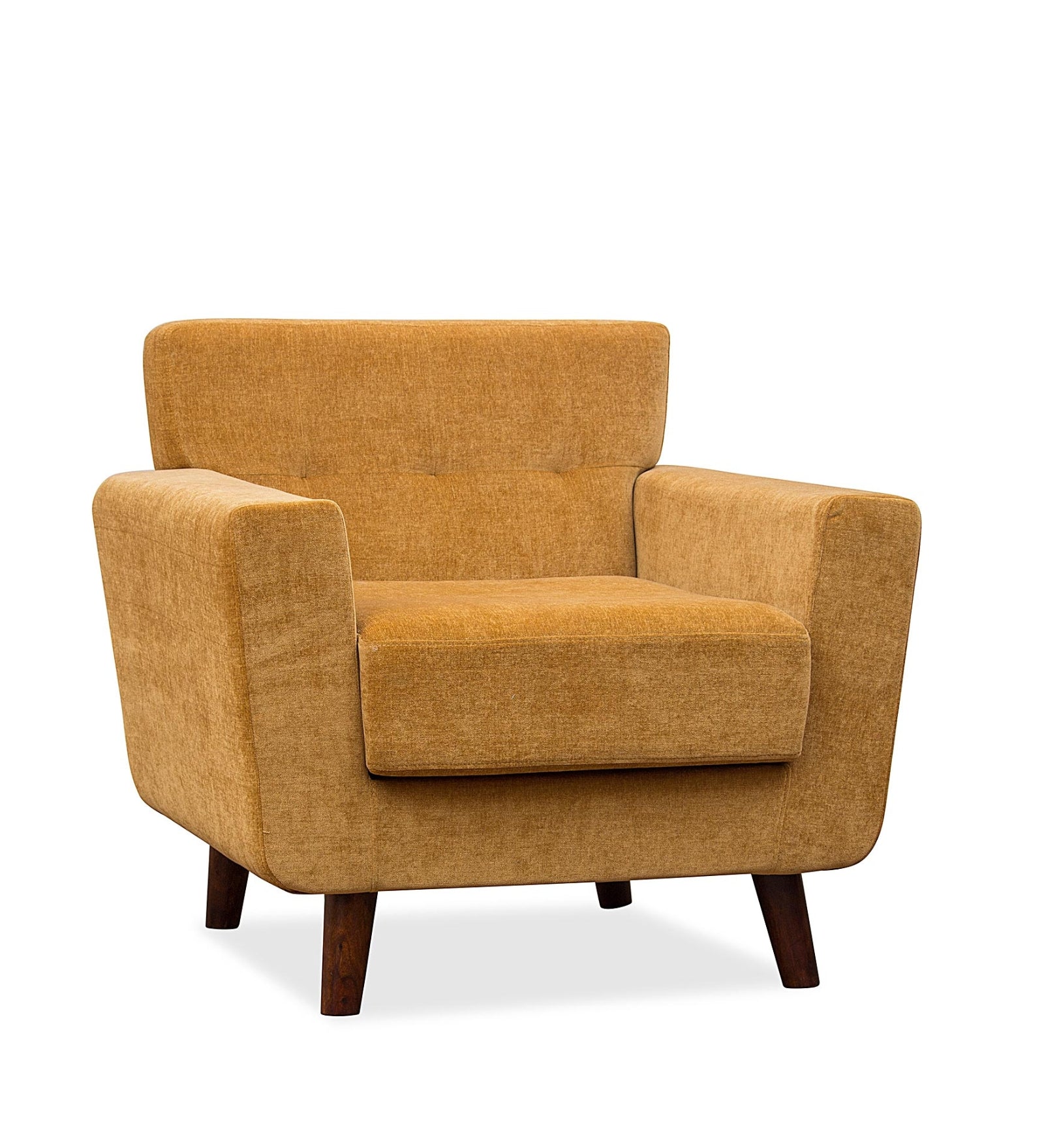 Nathan Fabric Arm Chair In Bold Yellow Colour - Febonic Living