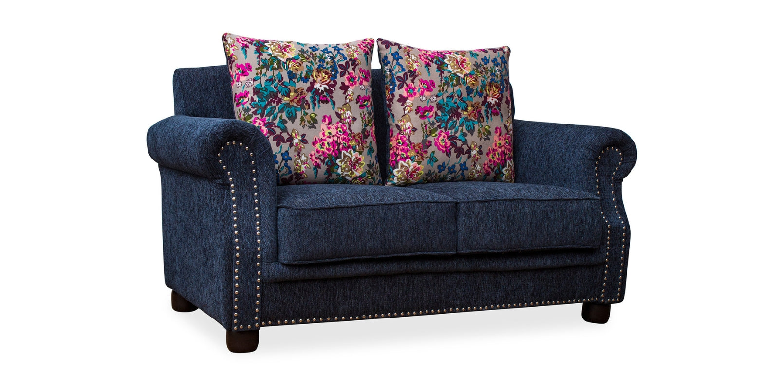 Muba Fabric 2 Seater Sofa In Royal Blue Colour - Febonic Living