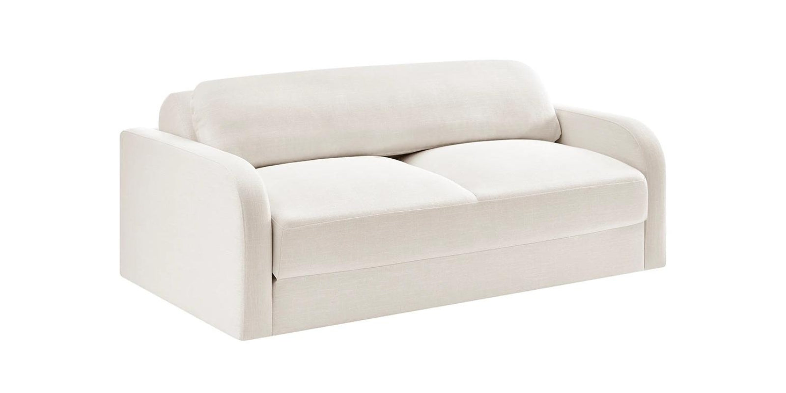 Rosa Fabric 3 Seater Foldable Sofa Cum Bed In Ivory Cream Colour - Febonic Living
