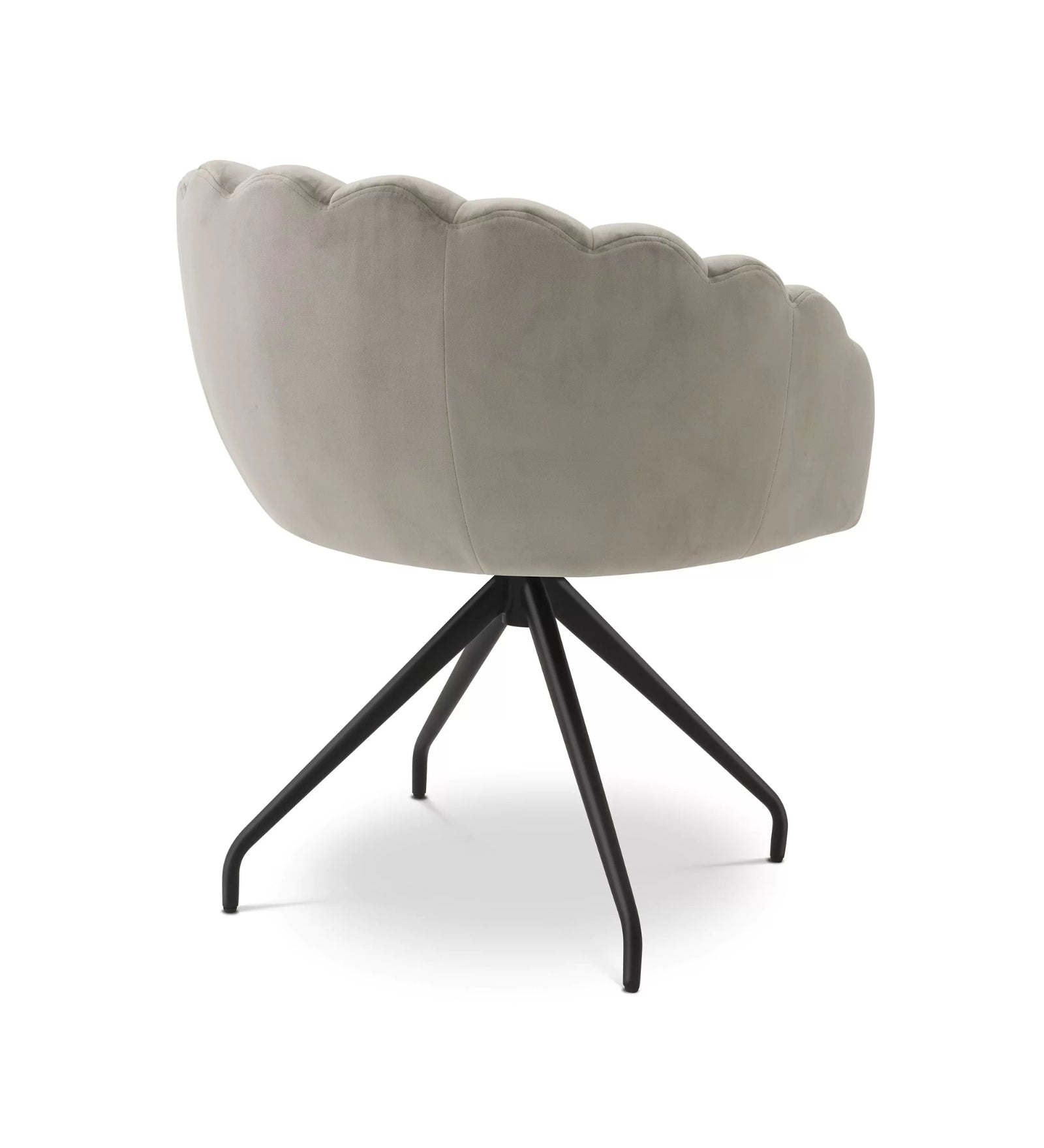 Bruno Velvet Swivel Chair In Cream Beige Colour - Febonic Living