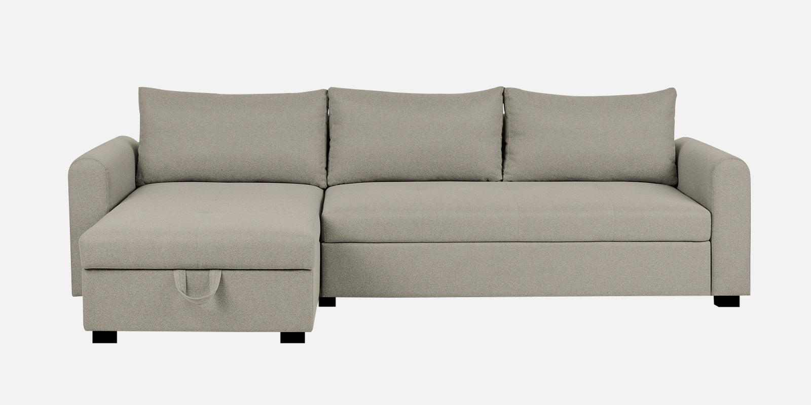 Sigma Fabric RHS Sectional Sofa (3+Lounger) In Ash Grey Colour - Febonic Living
