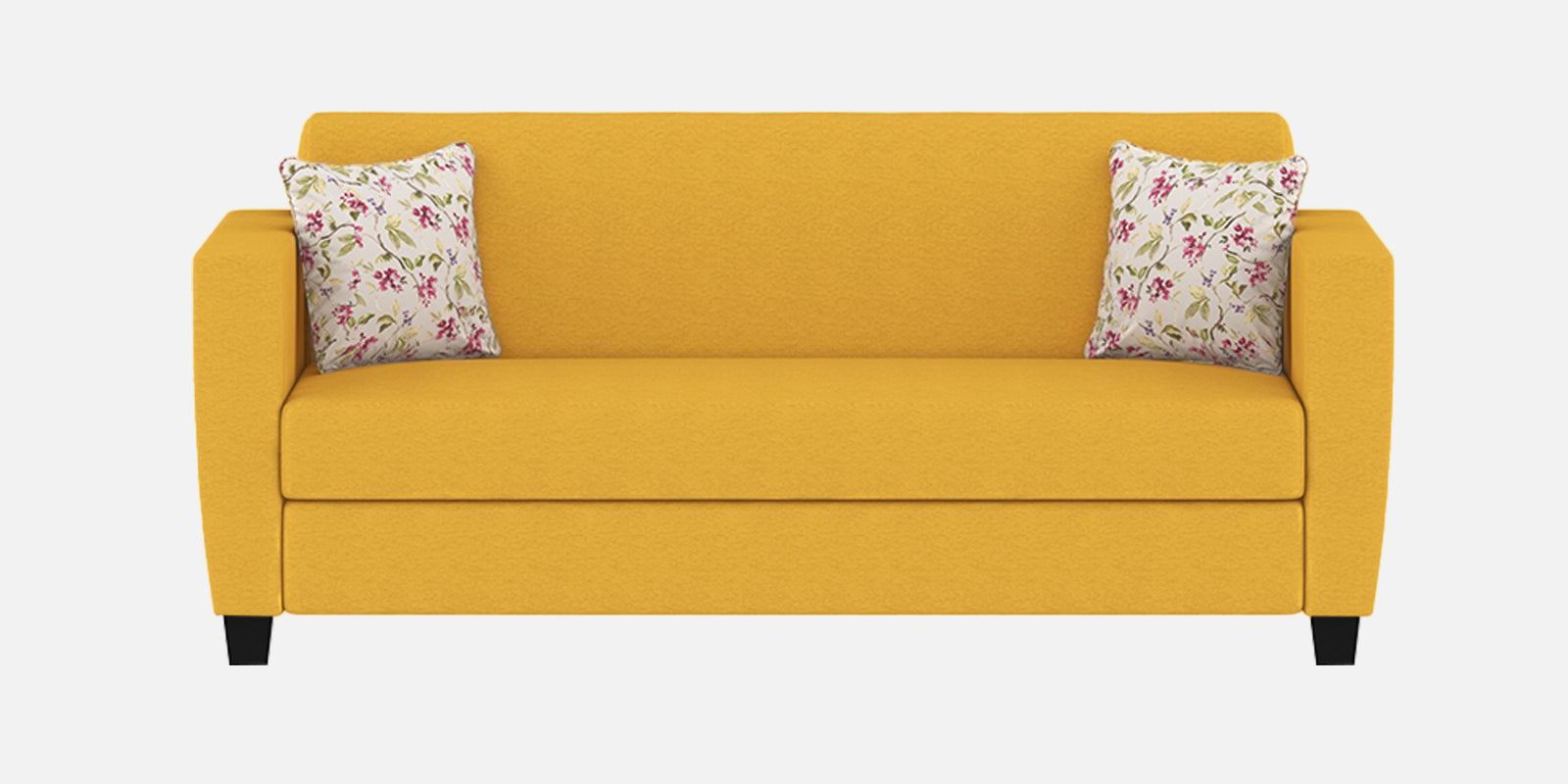 Gozi Fabric 3 Seater Sofa In Bold Yellow Colour - Febonic Living