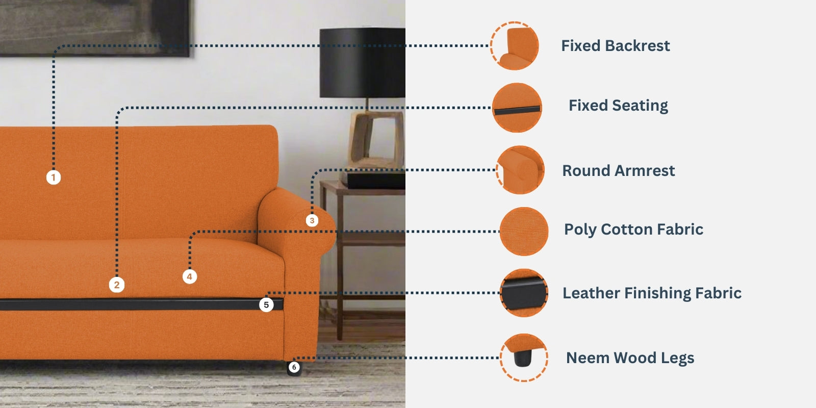 Ribby Fabric 2 Seater Sofa In Coin Grey Colour - Febonic Living