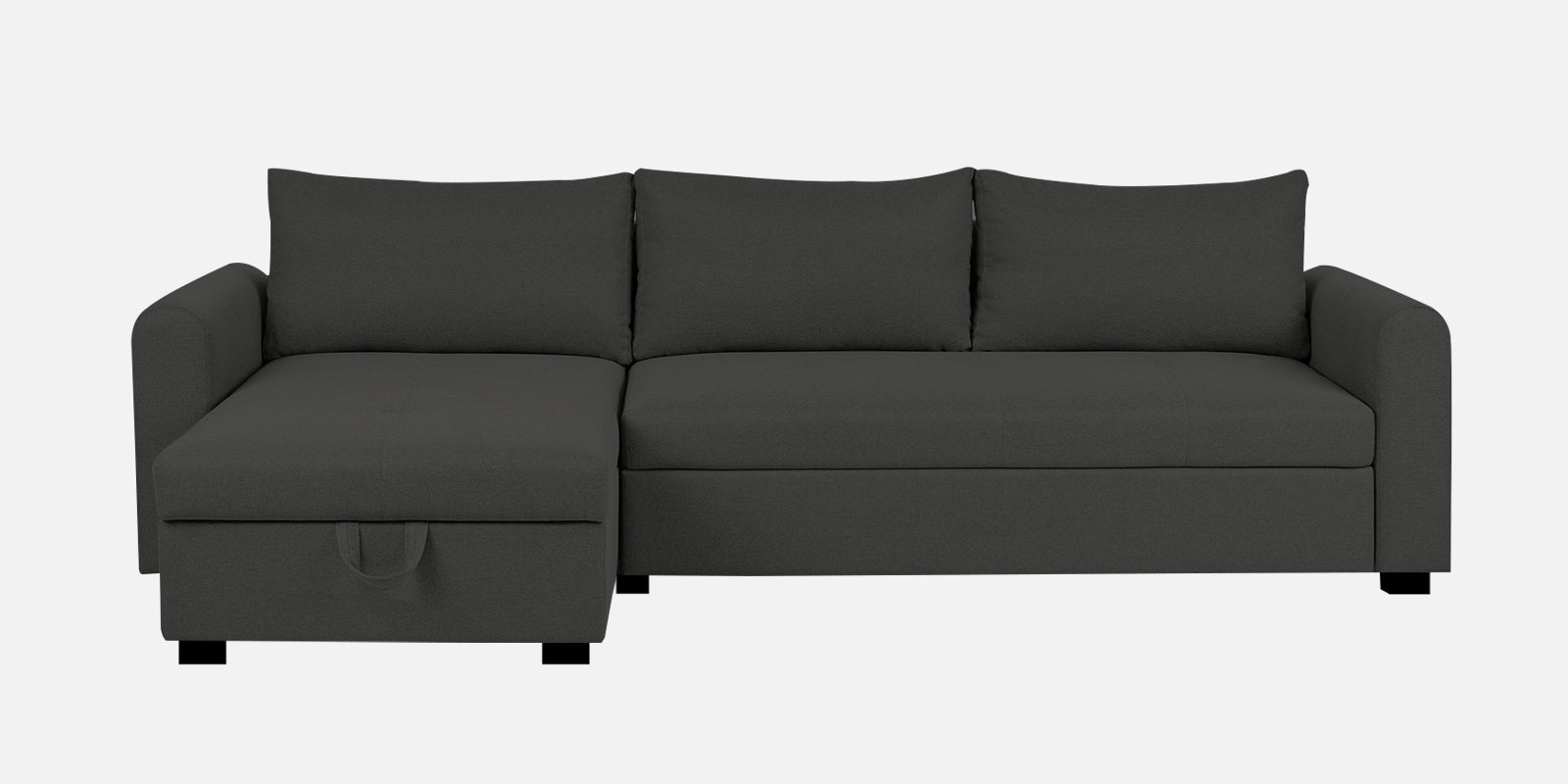 Sigma Fabric RHS Sectional Sofa (3+Lounger) In Charcoal Grey Colour - Febonic Living