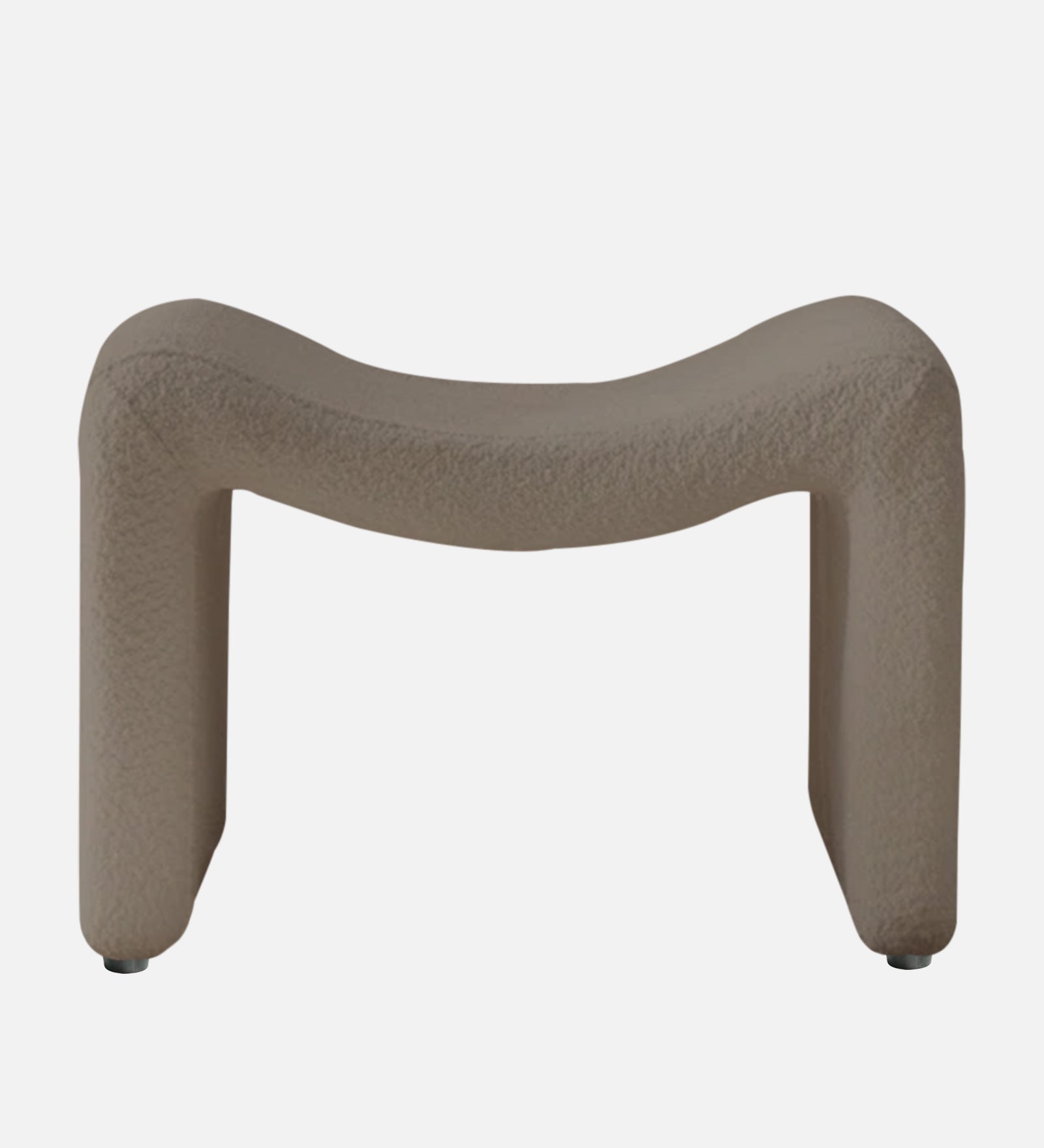 Olive Boucle Foot Stool In Cement Beige Colour - Febonic Living