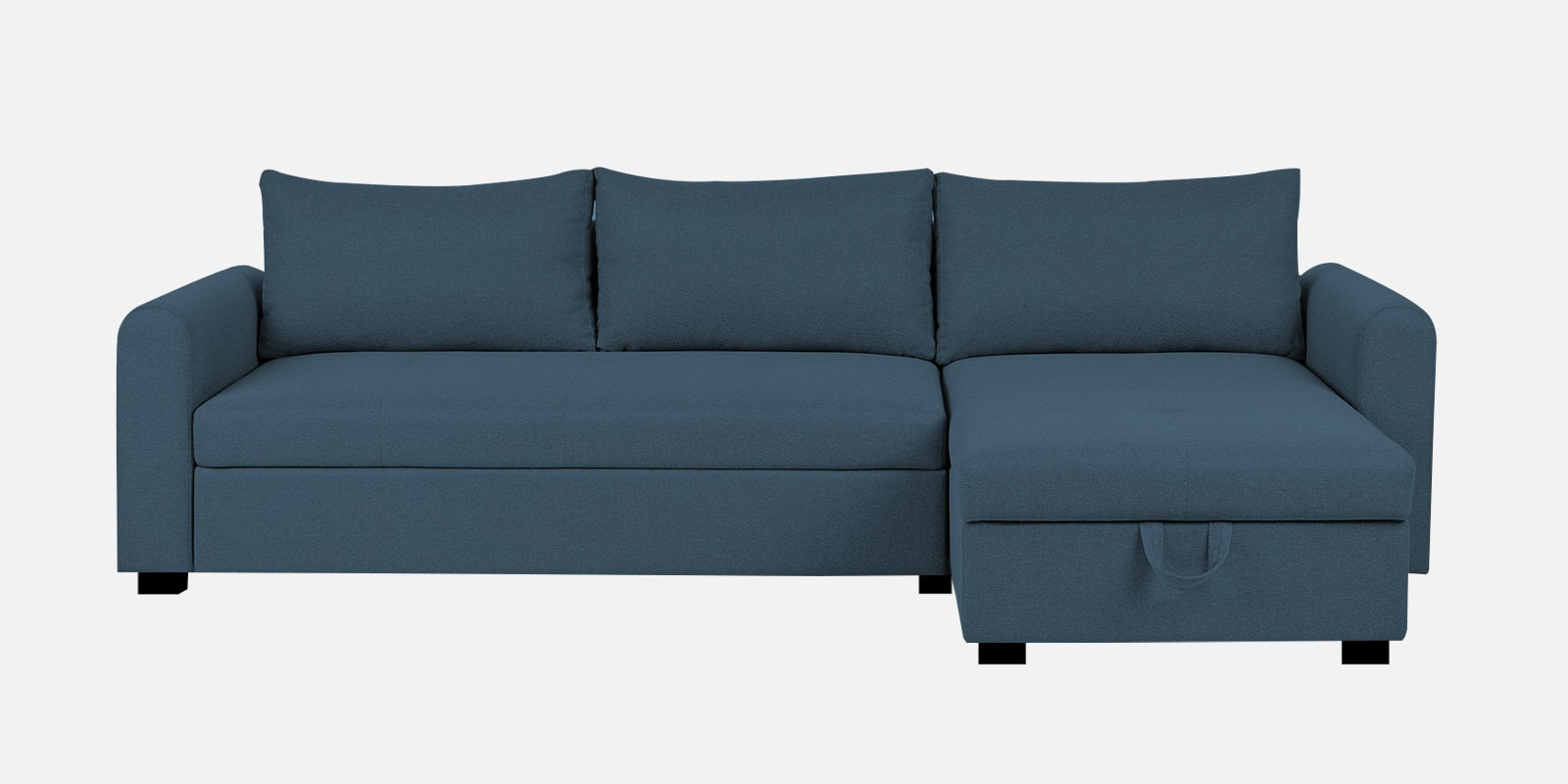 Sigma Fabric LHS Sectional Sofa (3+Lounger) In Light Blue Colour - Febonic Living