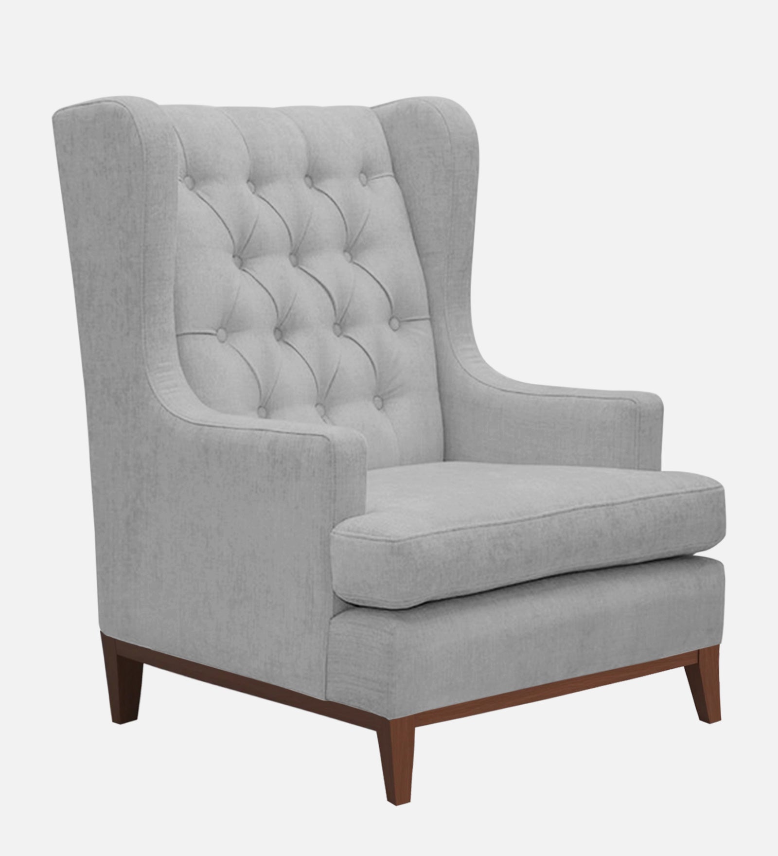 Panas Fabric Wing Chair In Lit Grey Colour - Febonic Living