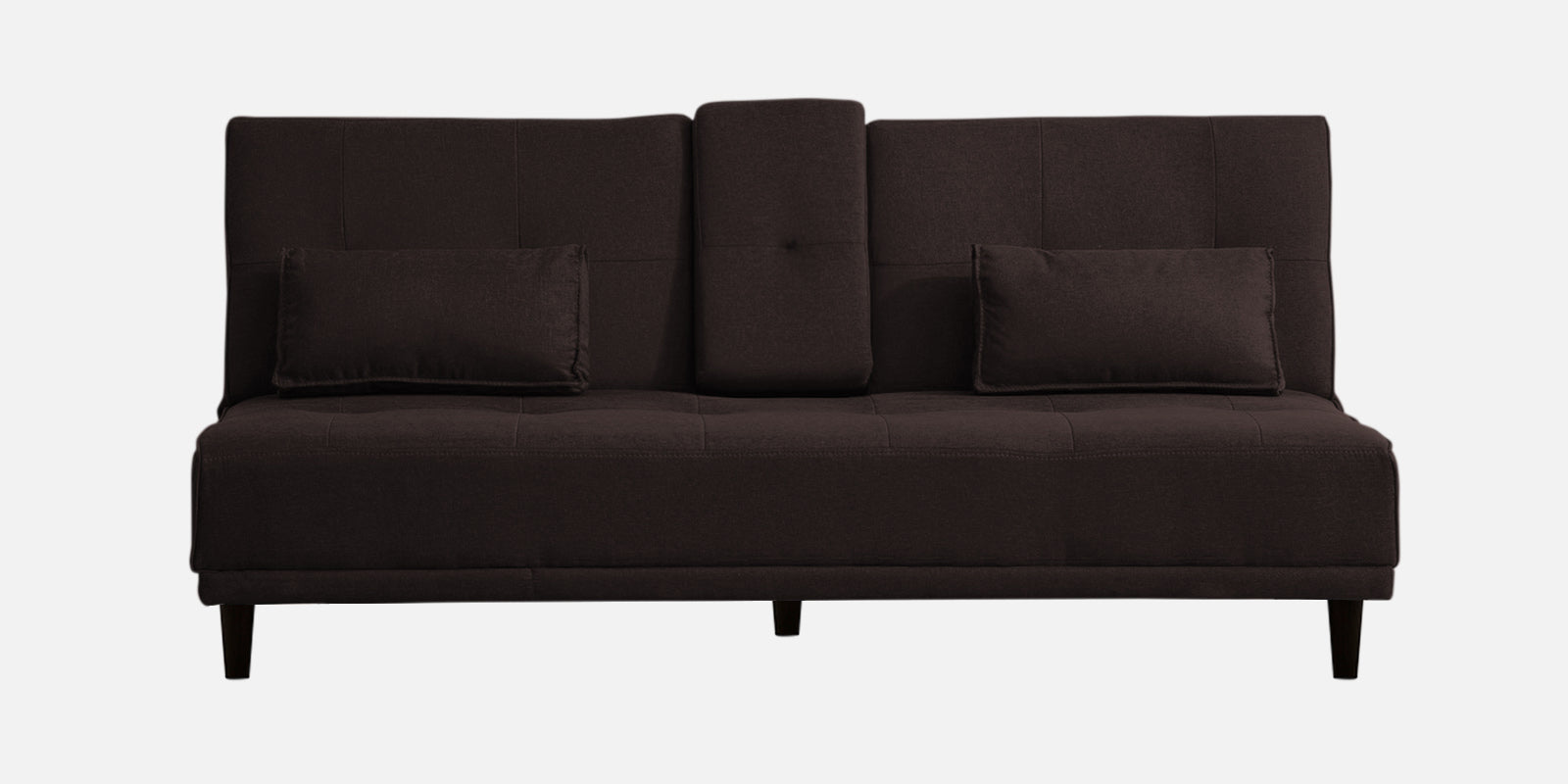 Jerry Fabric 3 Seater Convertible Sofa Cum Bed In Dark Brown Colour - Febonic Living