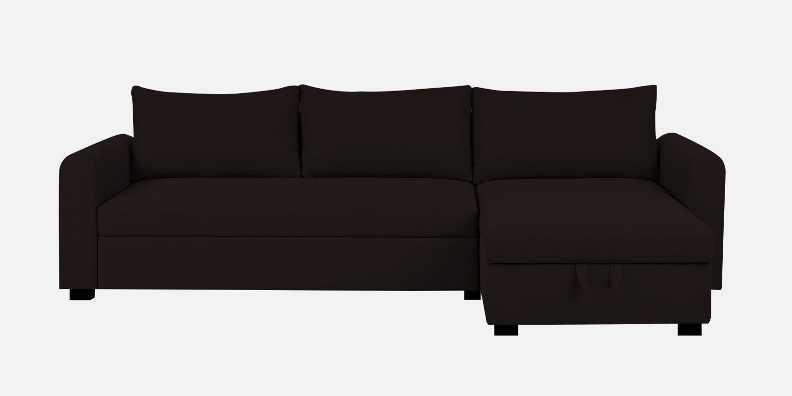 Sigma Fabric LHS Sectional Sofa (3+Lounger) In Cara Brown Colour - Febonic Living
