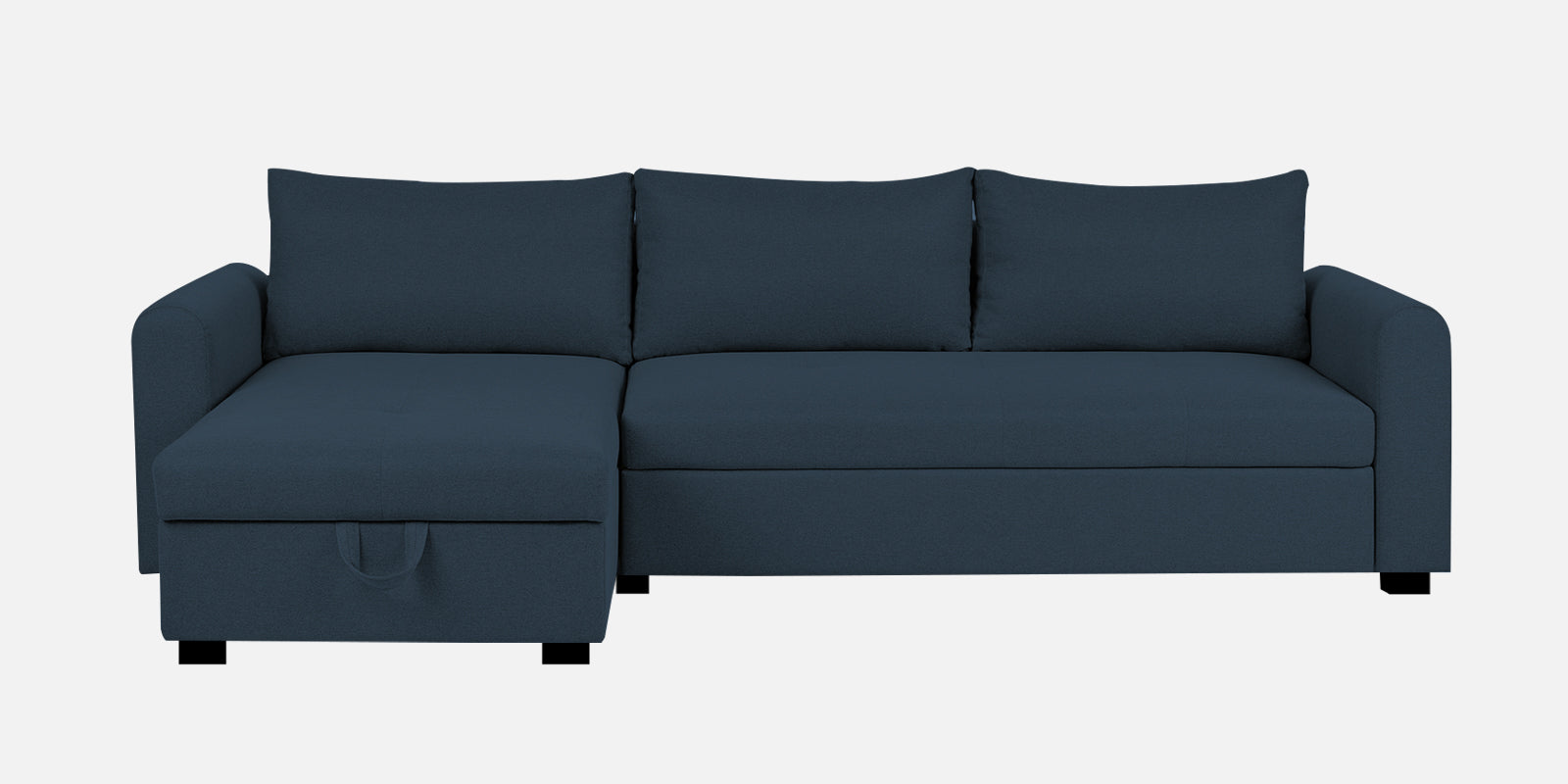 Sigma Fabric RHS Sectional Sofa (3+Lounger) In Denim Blue Colour - Febonic Living