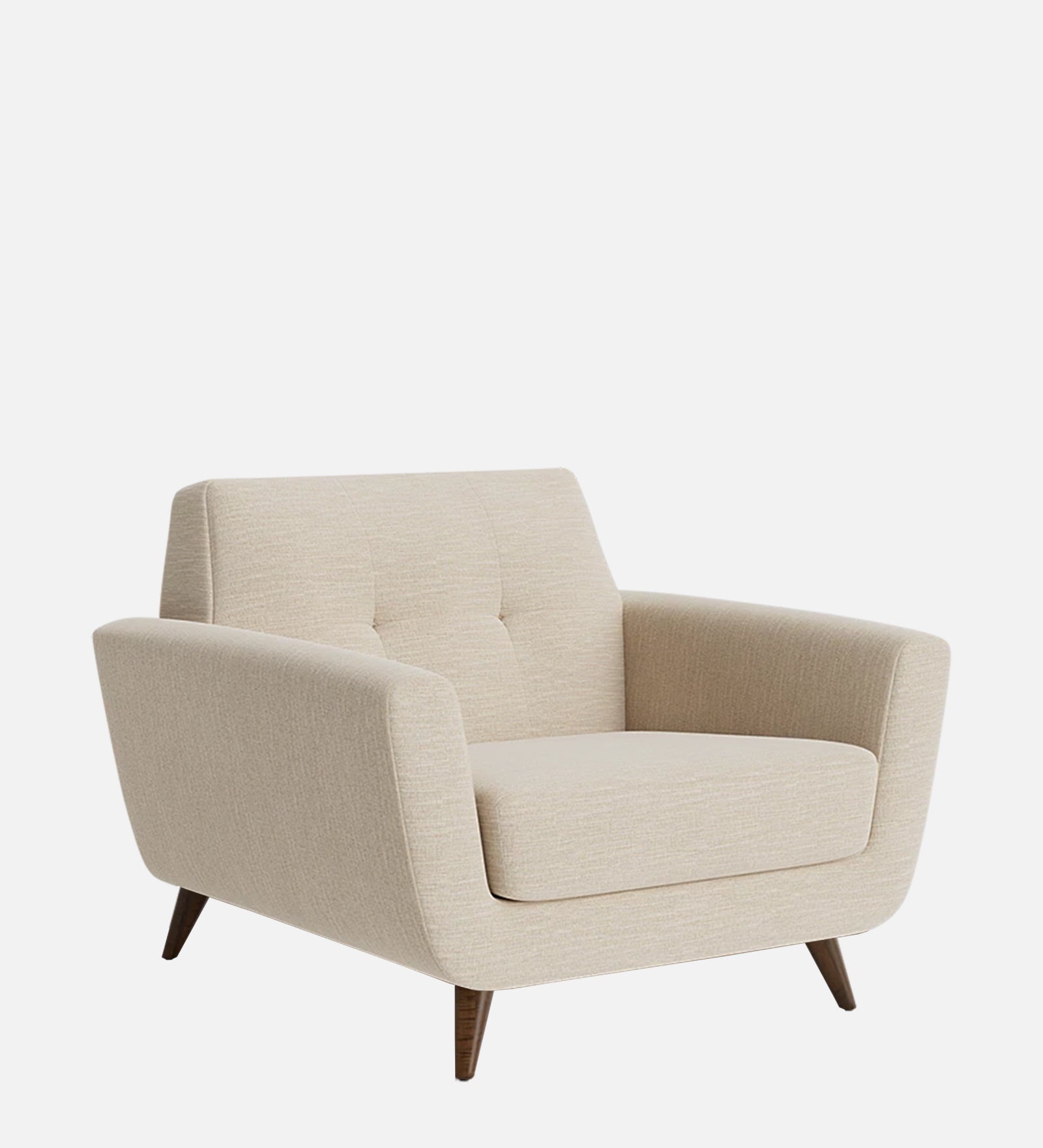 Jasmin Fabric 1 Seater Sofa In Ivory Cream Colour - Febonic Living